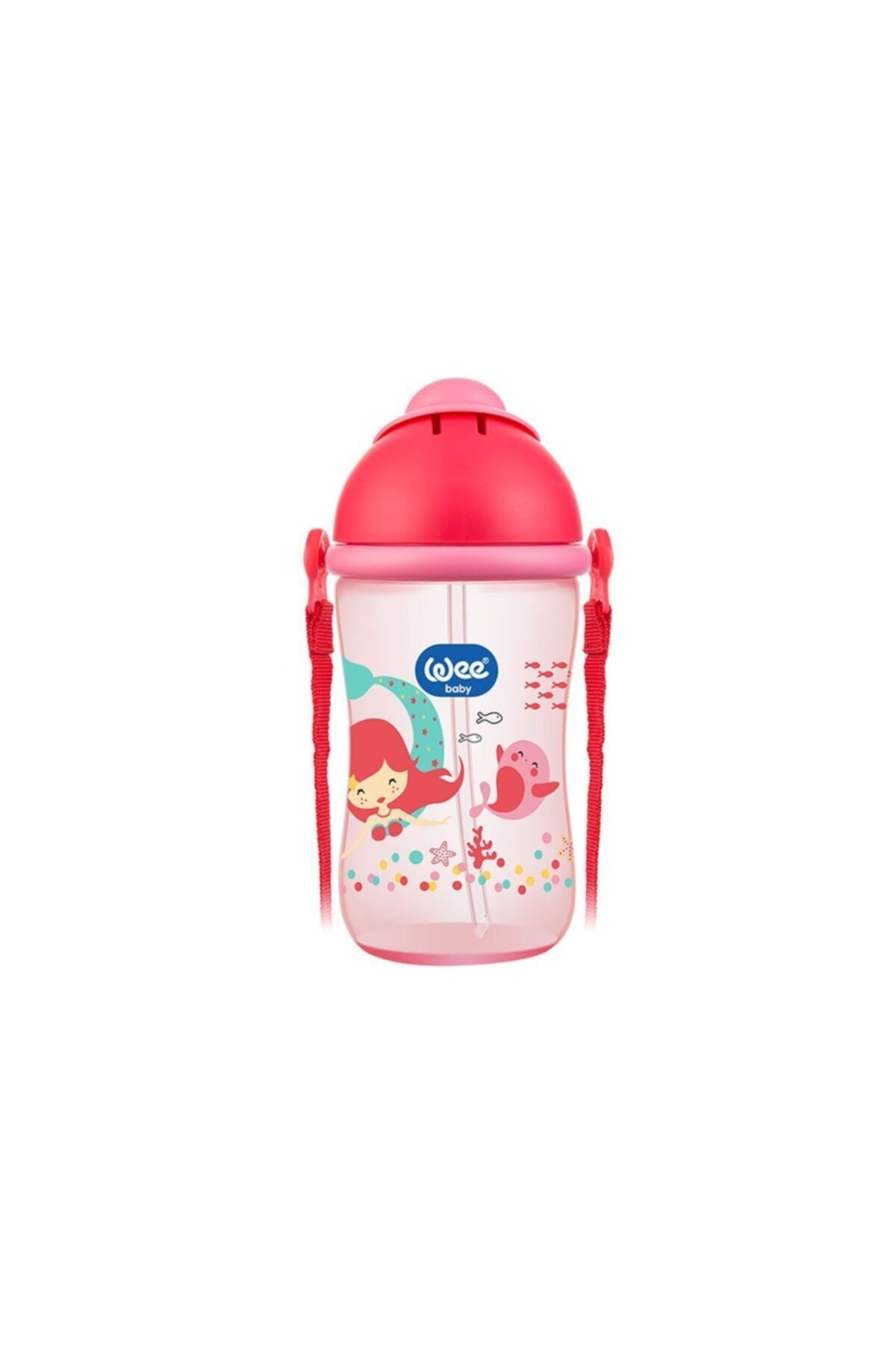 Wee Baby Desenli Pipetli Bardak 380 ml Pembe 171