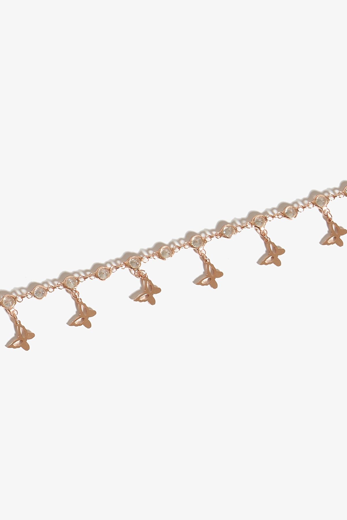 Lapidore Kelebek Figürlü Rose Gold Halhal