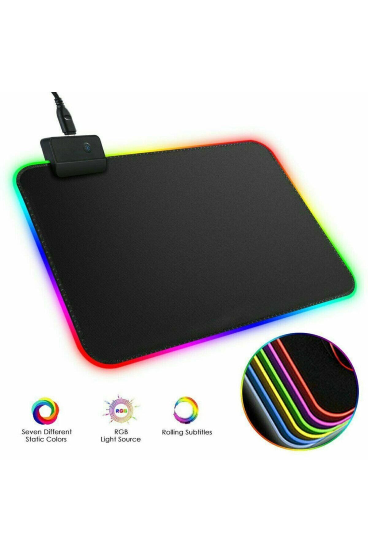 Battunique 35x30 Led Rgb Işıklı Kaymaz Taban Gaming Mousepad