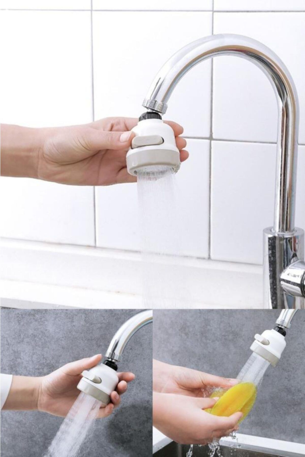 Acassia Home 3 Fonksiyonlu Ayarlanabilir Tasarruflu Musluk Başlığı