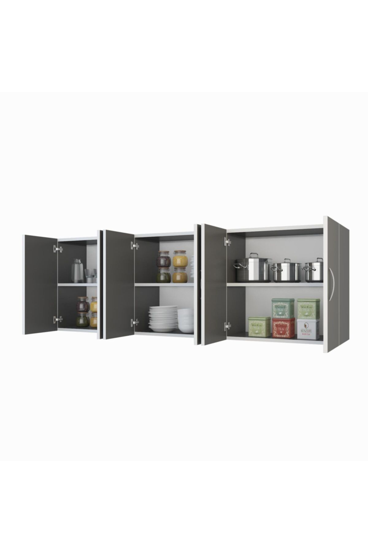 Kenzlife hazır mutfak zanobi gri 060*180*32 mutfak banyo dolabı kapaklı raflı
