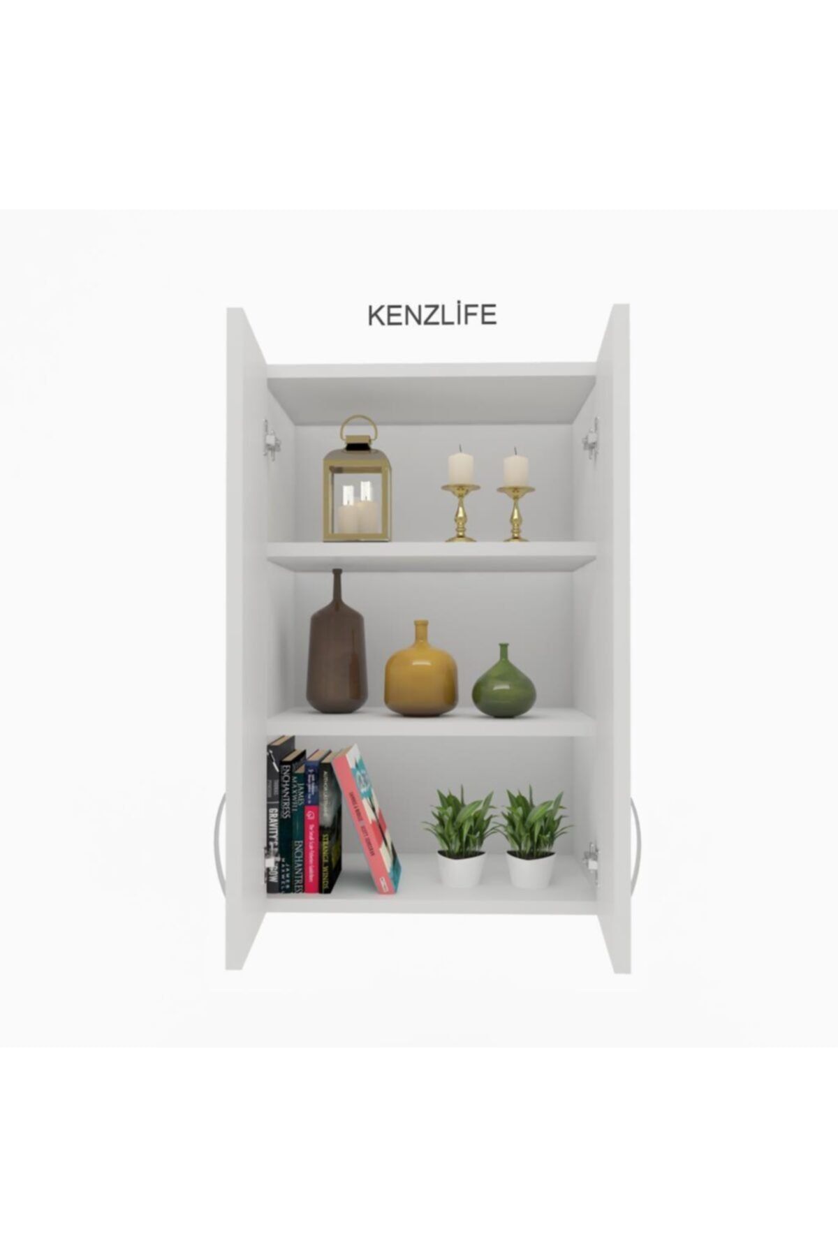 Kenzlife mutfak dolabı idil  060.040.32 byz 2 raflı kapaklı  ofis banyo kiler evrak kitaplık