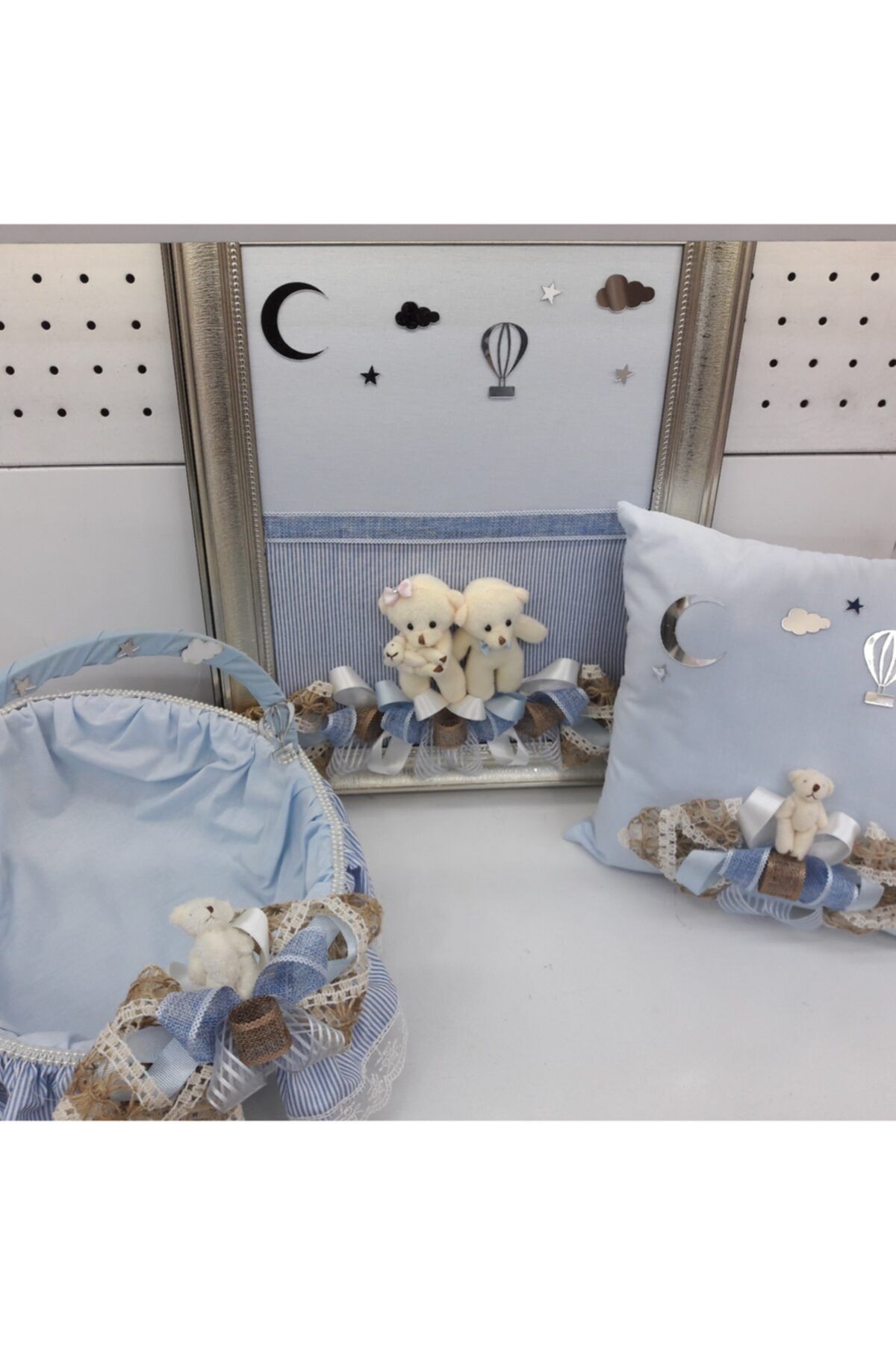 Deneme Zamanı Linen Keten Kumaş Avangart Çerçeveli Model Kapı Süsü Seti