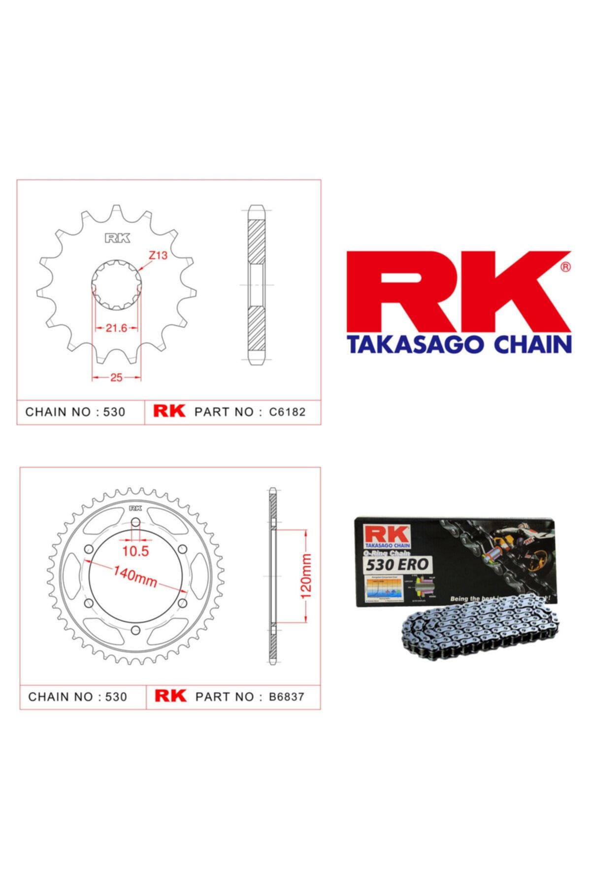RK Kawasaki Vn 800 Classıc Zincir Dişli Set 530 Ero O-ring 17/42t(1996-2006)