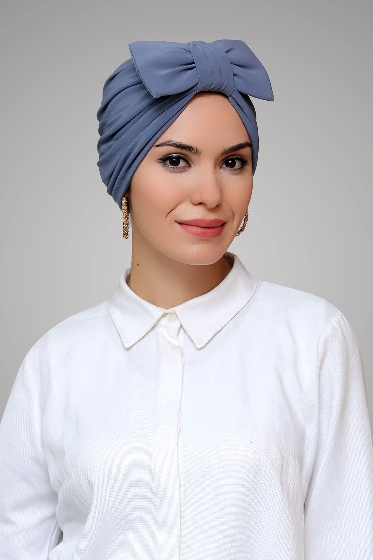 HÜRREM BONE Kadın Gri Fiyonklu Bone