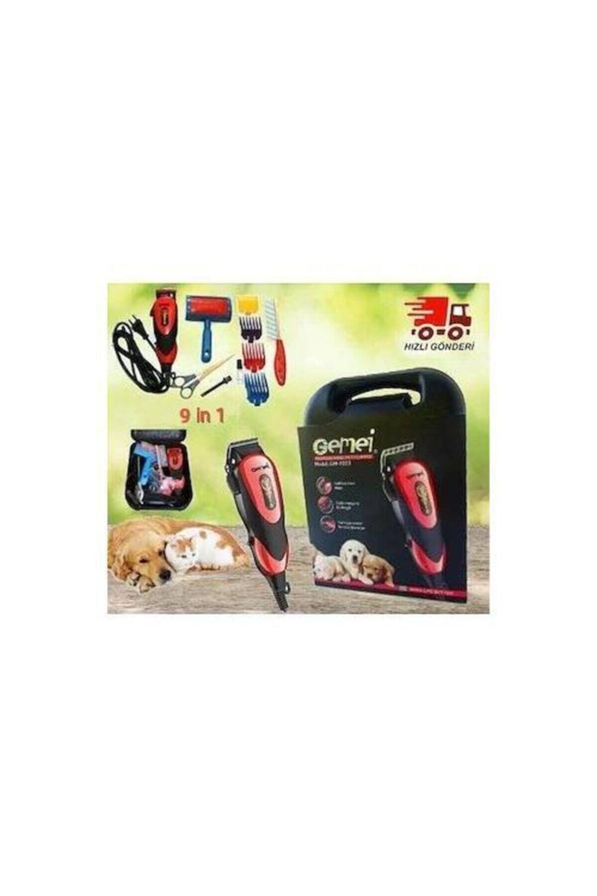 Gemei Pro Evcil Hayvan Kedi Köpek Tıraş Makinesi Seti Tüy Bakımı 9 In 1