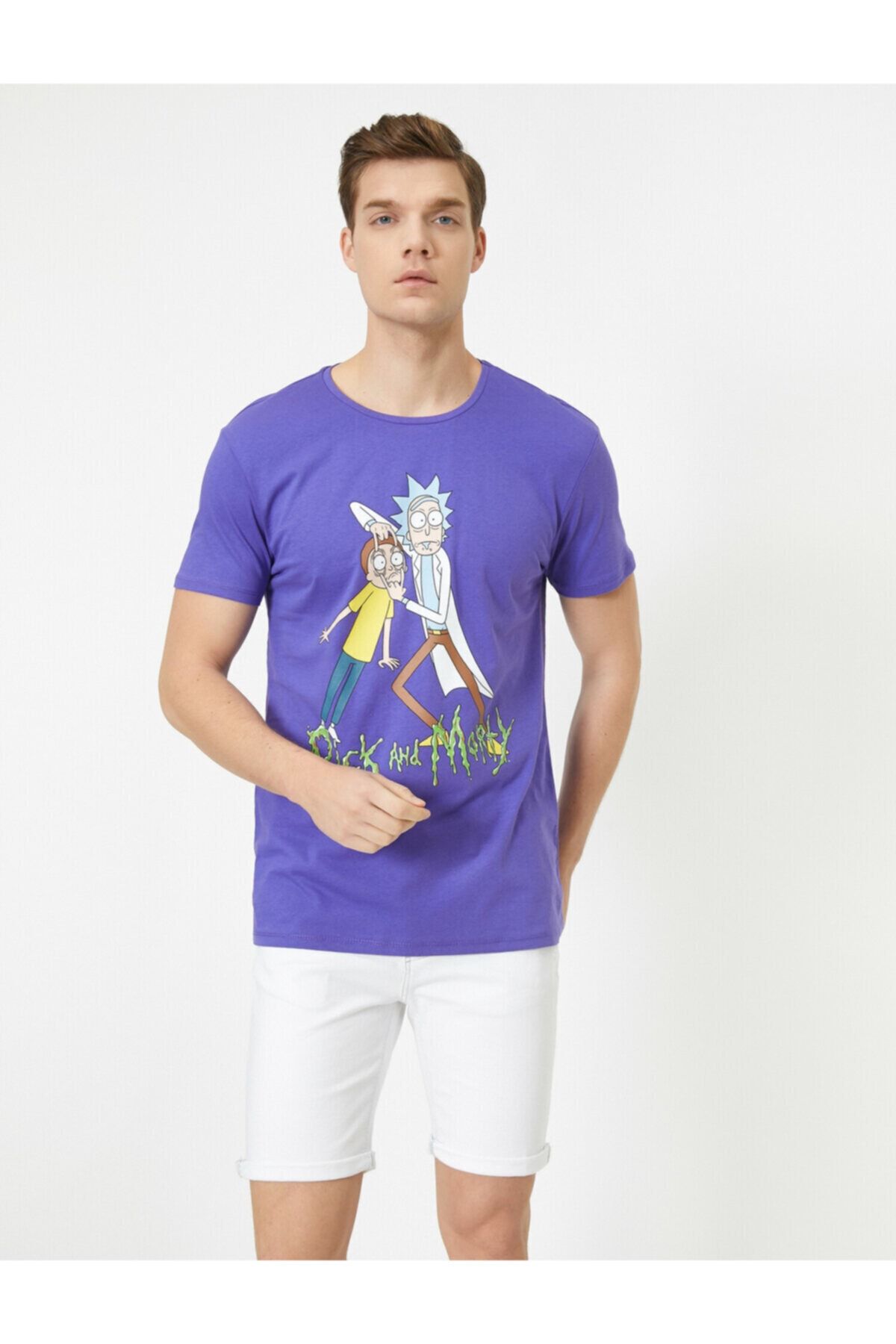 koton erkek rick and morty lisansli baskili tisort fiyati yorumlari trendyol