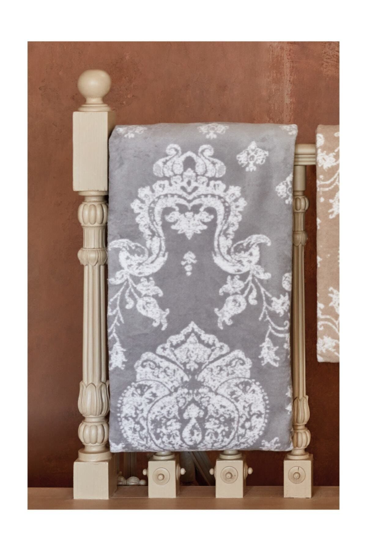 Karaca Home Eldora Gri Çift Kişilik Pamuk Battaniye220x240 Cm