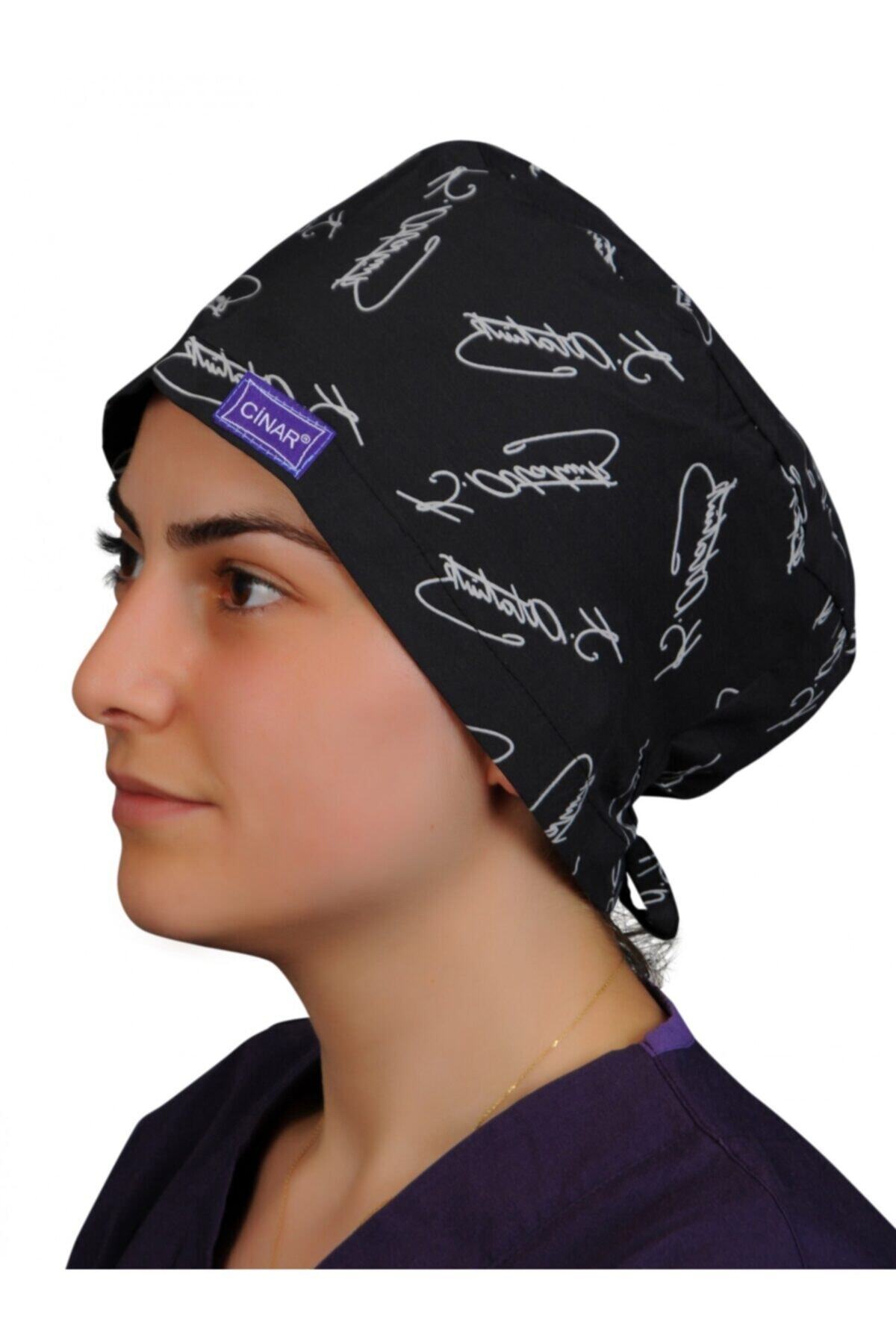Cinar Üniforma Unisex Siyah Atatürk Desenli Bone