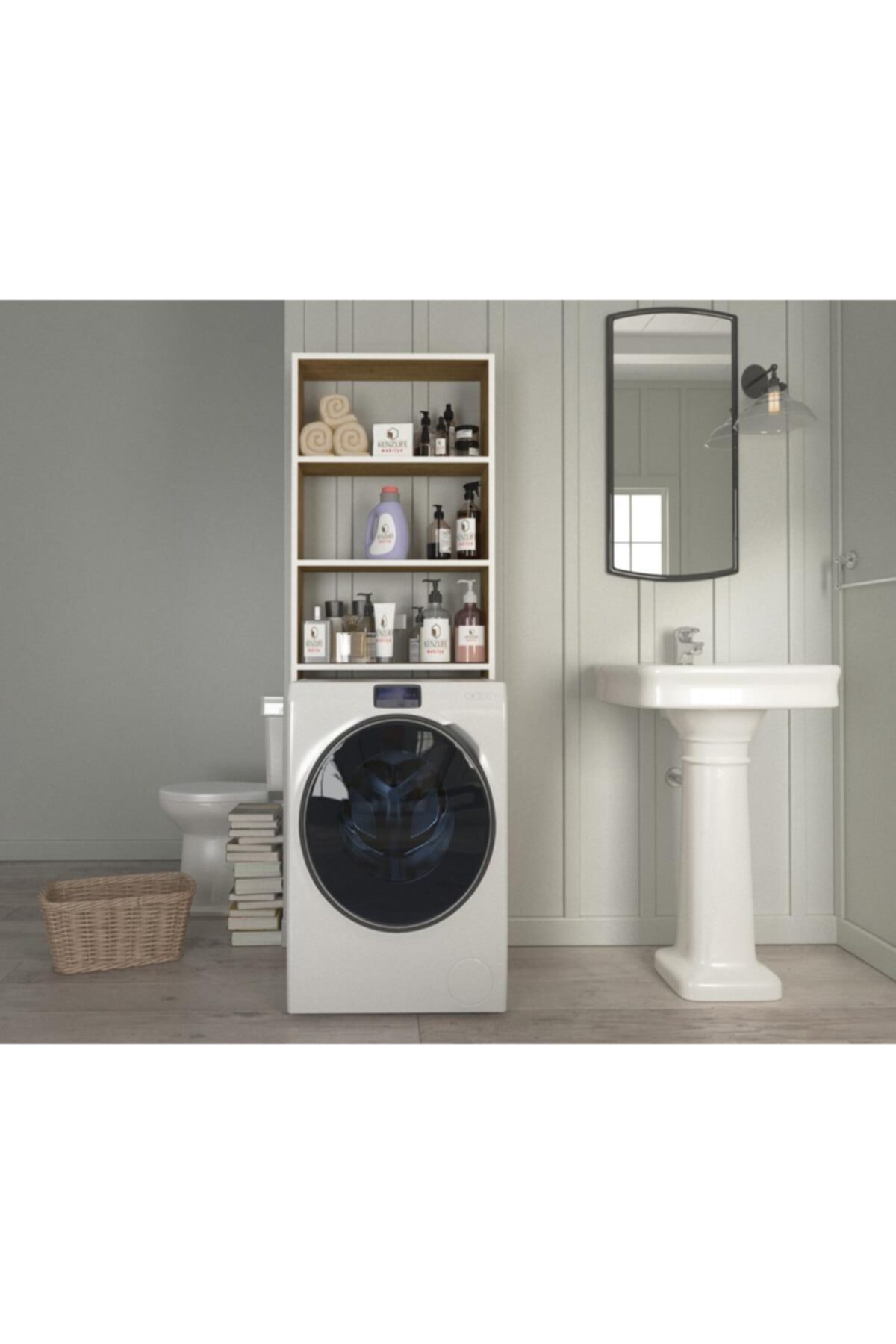 Kenzlife çamaşır makinesi dolabı lida crd 180*066*20 banyo ofis