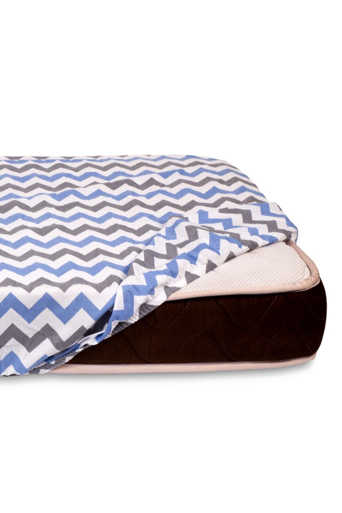 Sluupy Mavi Sluupy Lastikli Fitted Çocuk Yatak Çarşafı 80x180