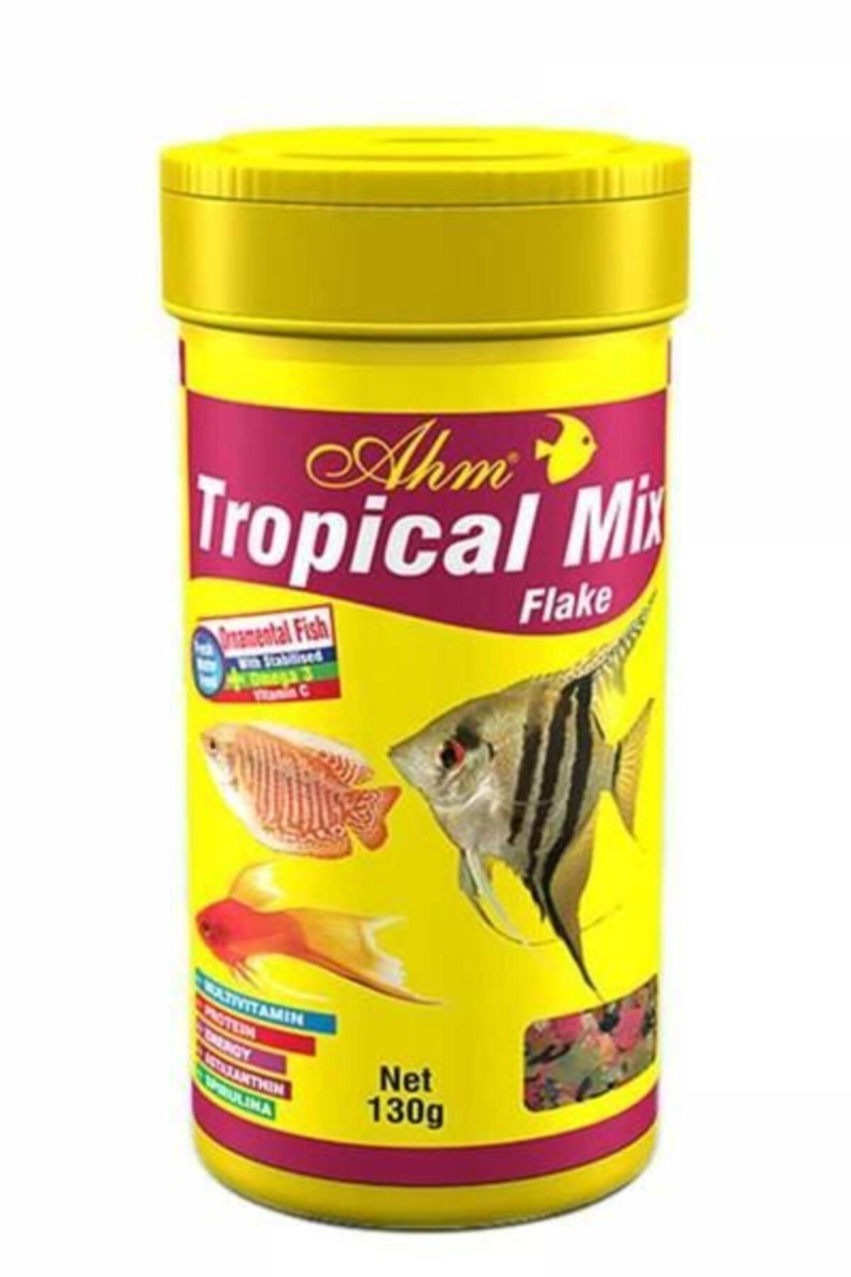 Ahm Tropical Mix Flake Etçil Hızlı Büyüten Balık Yemi 130 gr