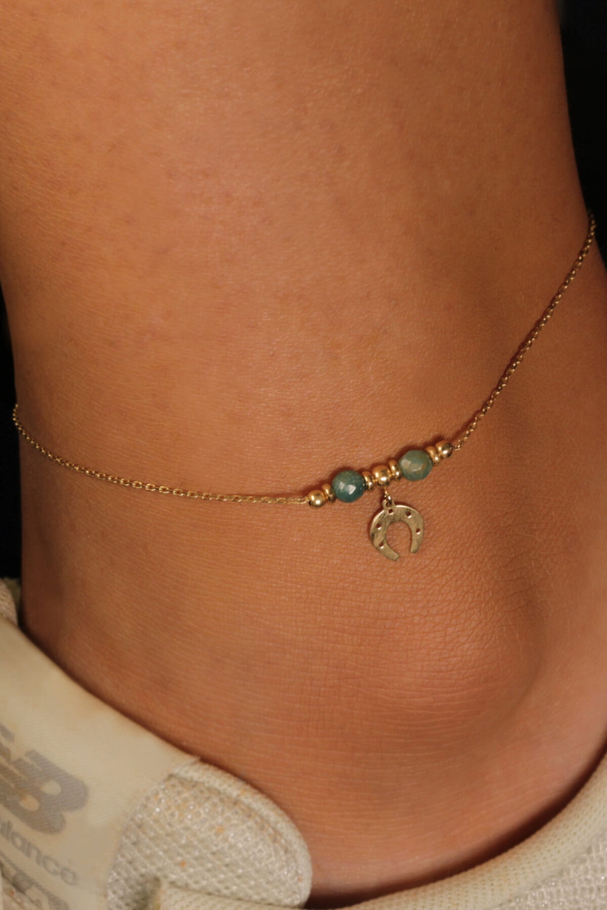 Adil İdil Kuyumculuk Kadın Nal Detaylı Boncuk Halhal