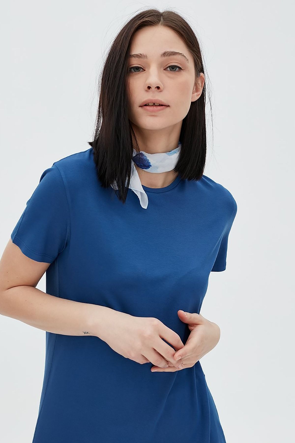 Kayra Basic Kısa Kol T-shirt Indigo B20 10118