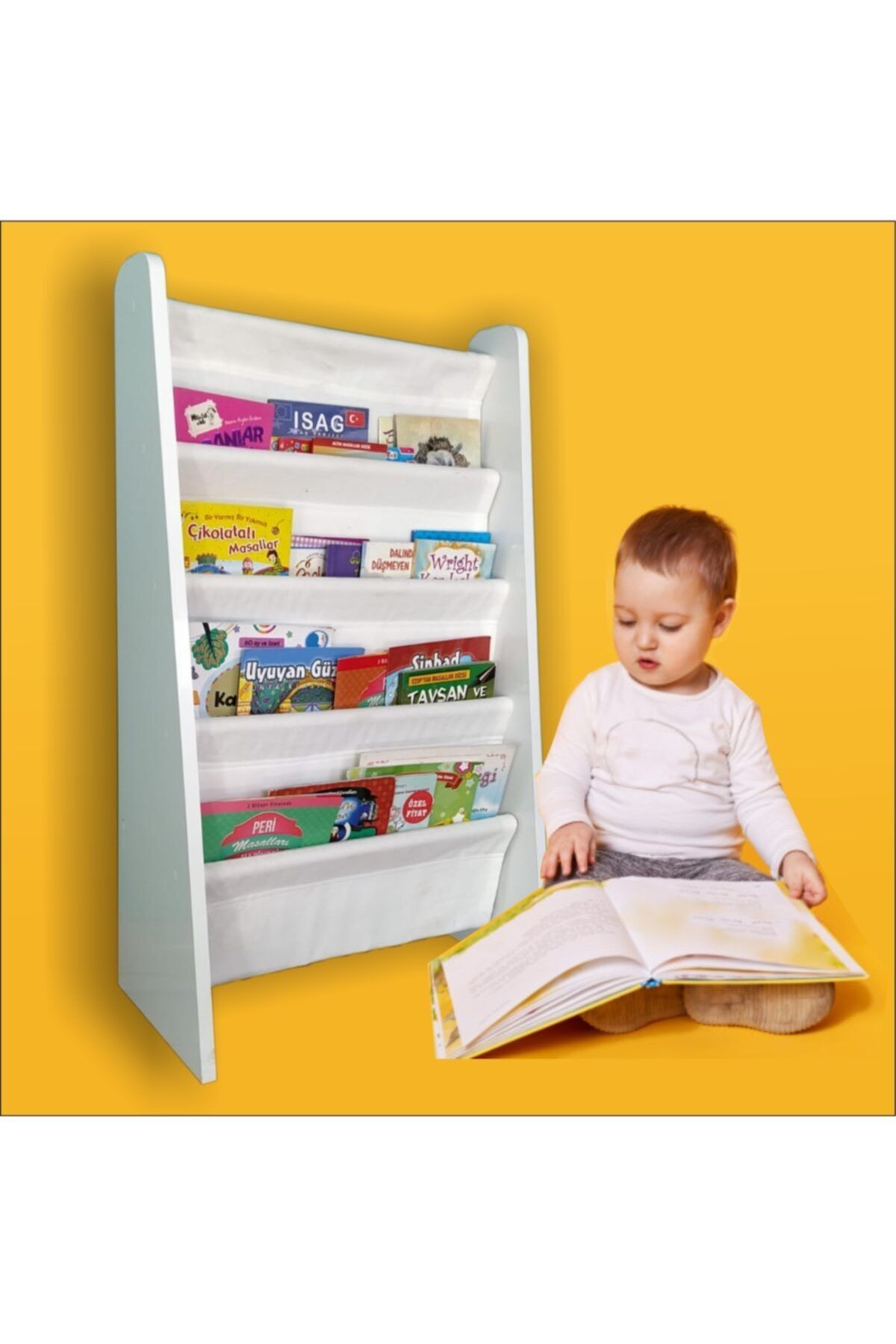 Emdief Home Montessori Kitaplık Çocuk Odası Kitaplık Bebek Odası Kitaplık