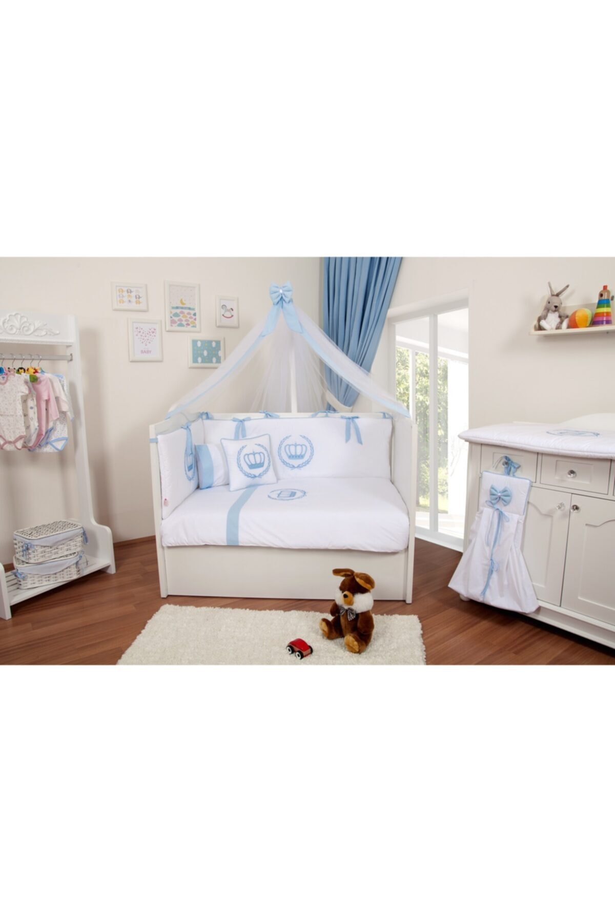 Maya Baby Collection Erkek Bebek Mavi The King Uyku Seti 80x140 cm