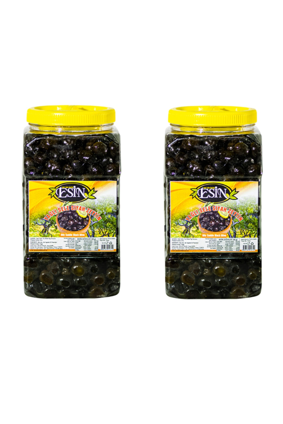 Esin Zeytin Ege'nin Incisi Esin Gemlik Yağlı Sele Siyah Zeytin 1 kg. 2'li