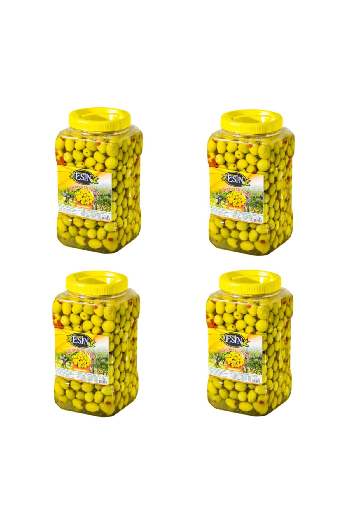 Esin Zeytin Yeşil Biberli Zeytin 1 kg 4'lü Paket