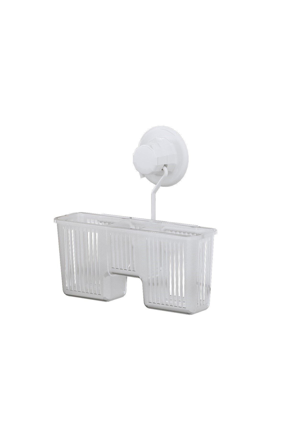 Teknotel Beyaz Vakumlu Plastik Çok Amaçlı Banyo Fırçalık Rafı Dm058