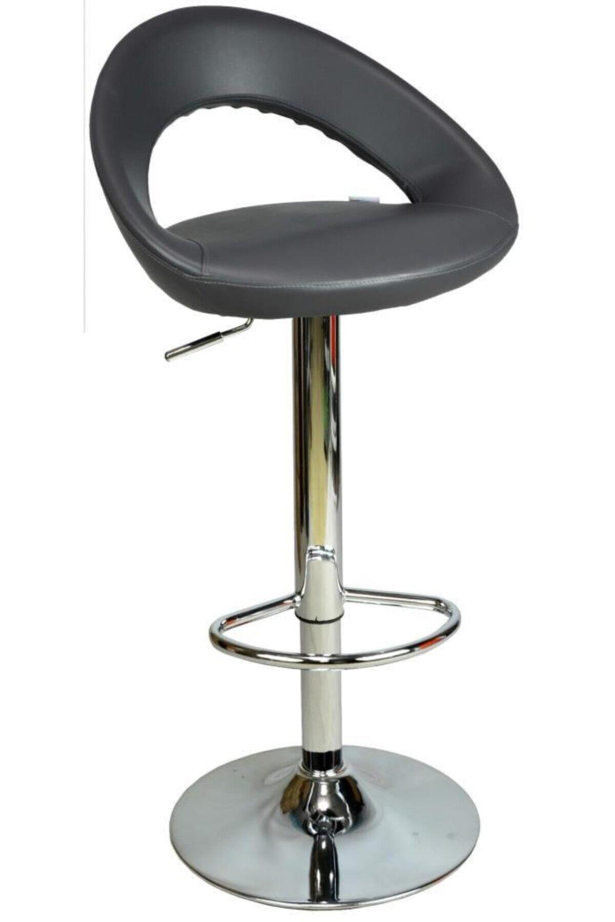 Bürocci Boombar Larissa Bar Taburesi - Gri Deri - 9501q0125