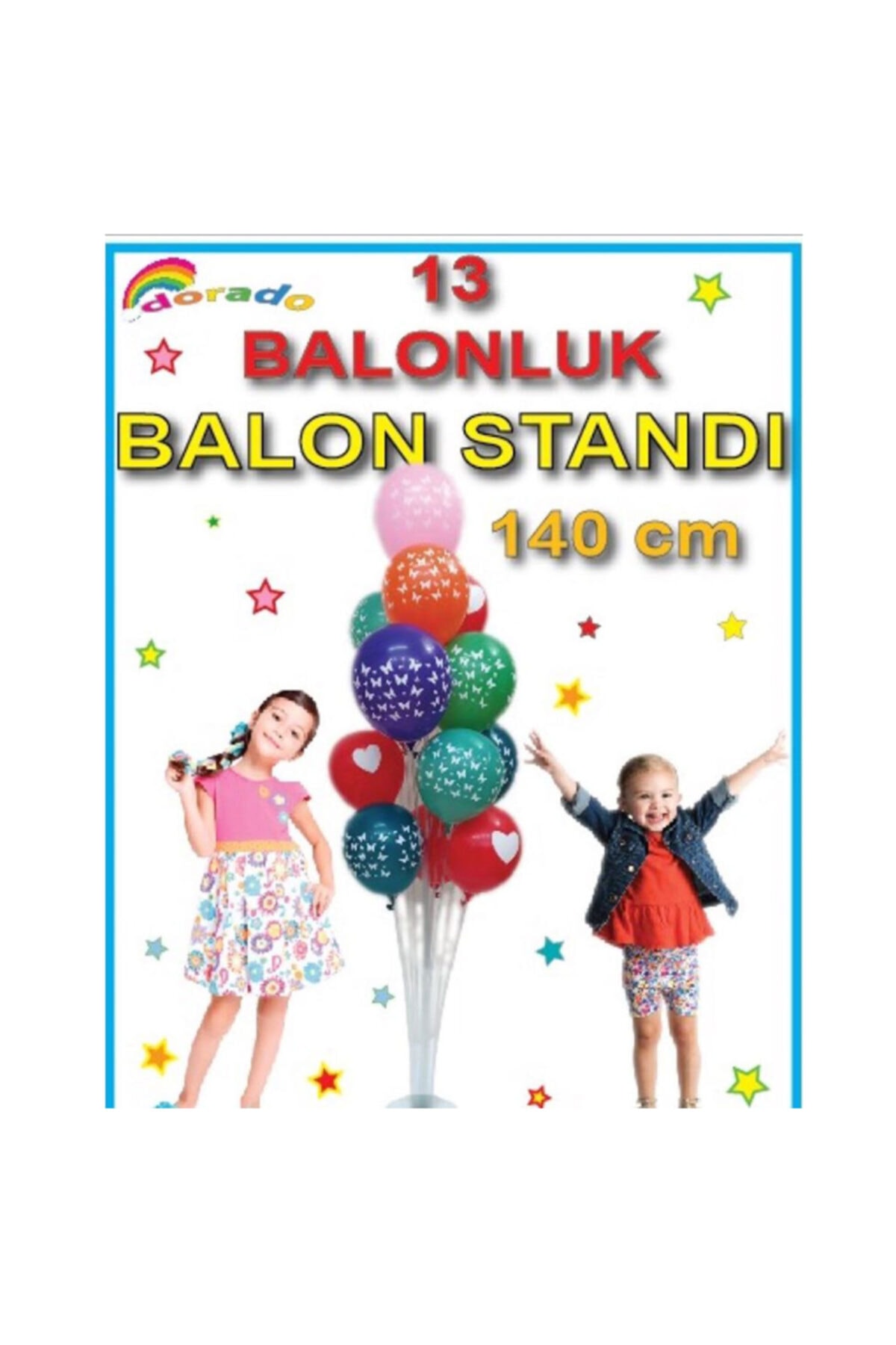 Bihızlı 140 Cm Balon Standı + 13 Adet Krom Balon