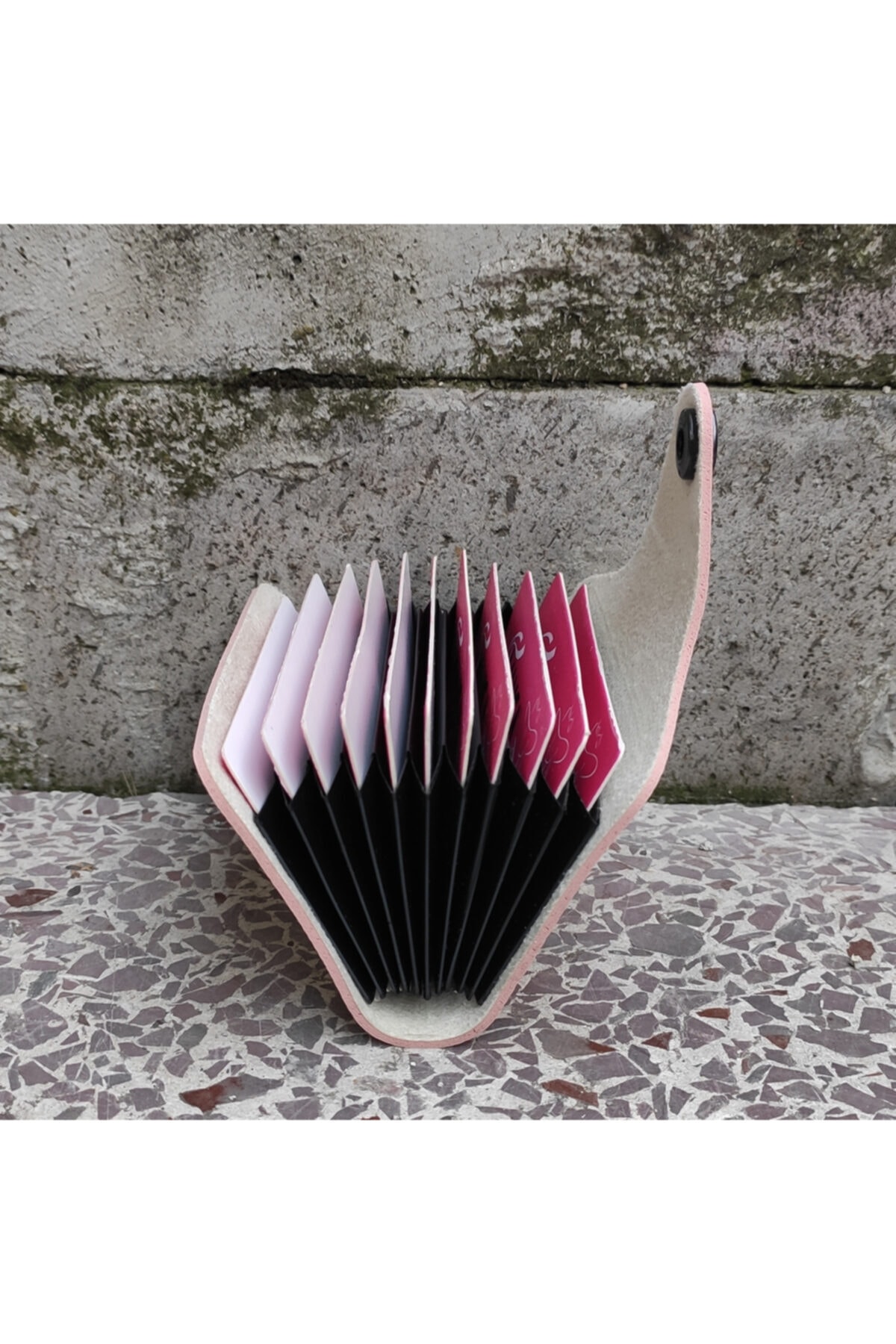 جای کارت اعتباری 10 محفظه ای رنگ پودری زنانه