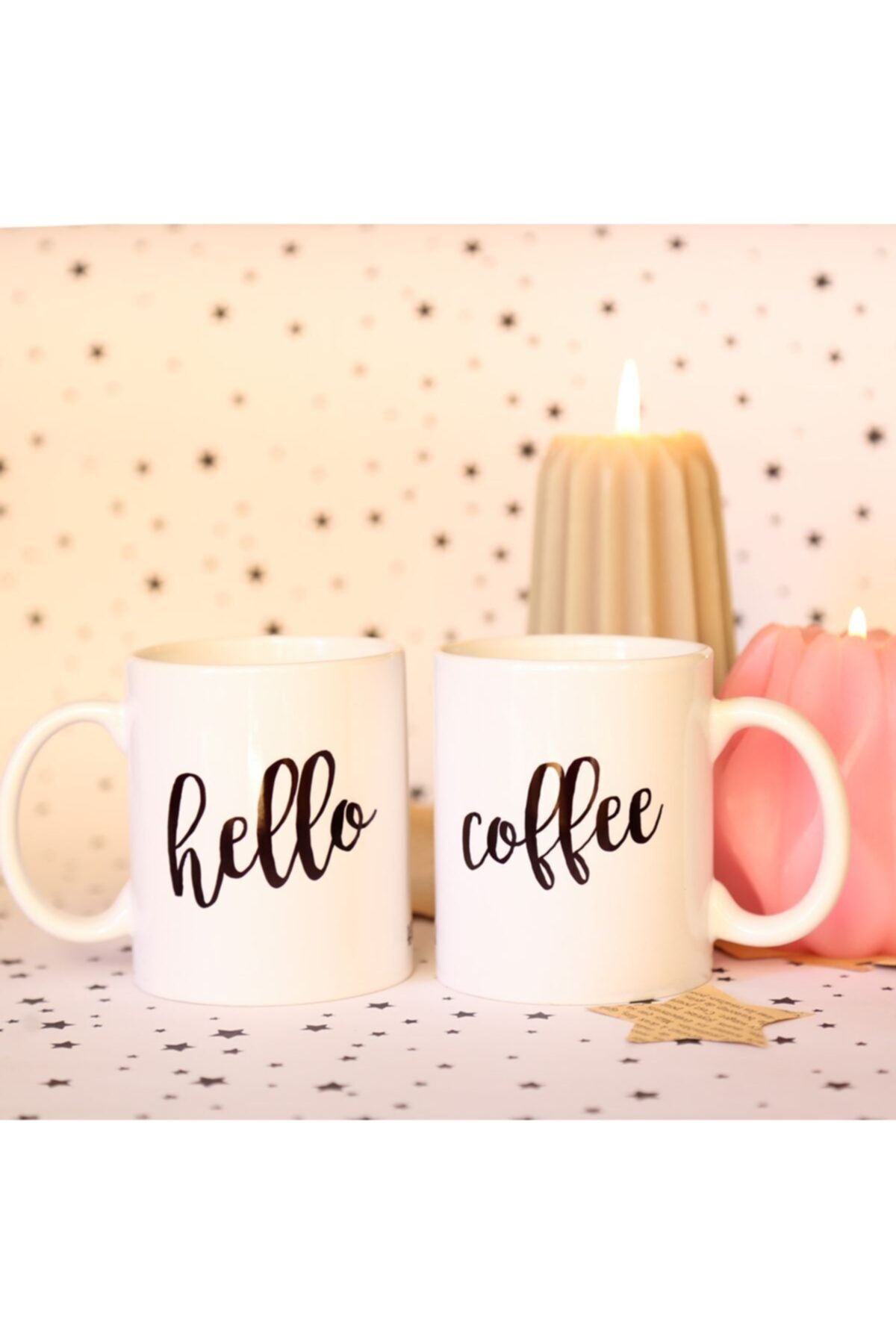 Bikutumutluluk Hello Coffee Kupa Mug Mottolu Çizimli
