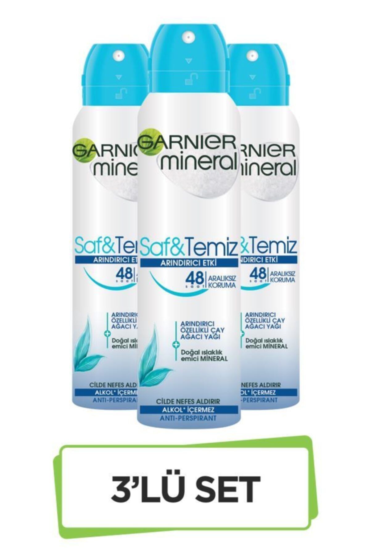 Garnier Mineral Saf&Temiz Sprey Deodorant 3'lü Set 36005420351323