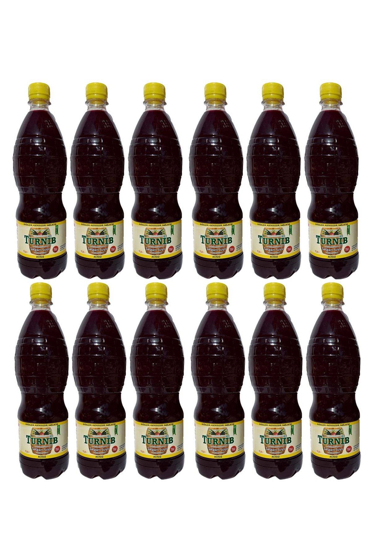 TURNİB 12 Adet 1lt Katkısız Acısız Şalgam Suyu
