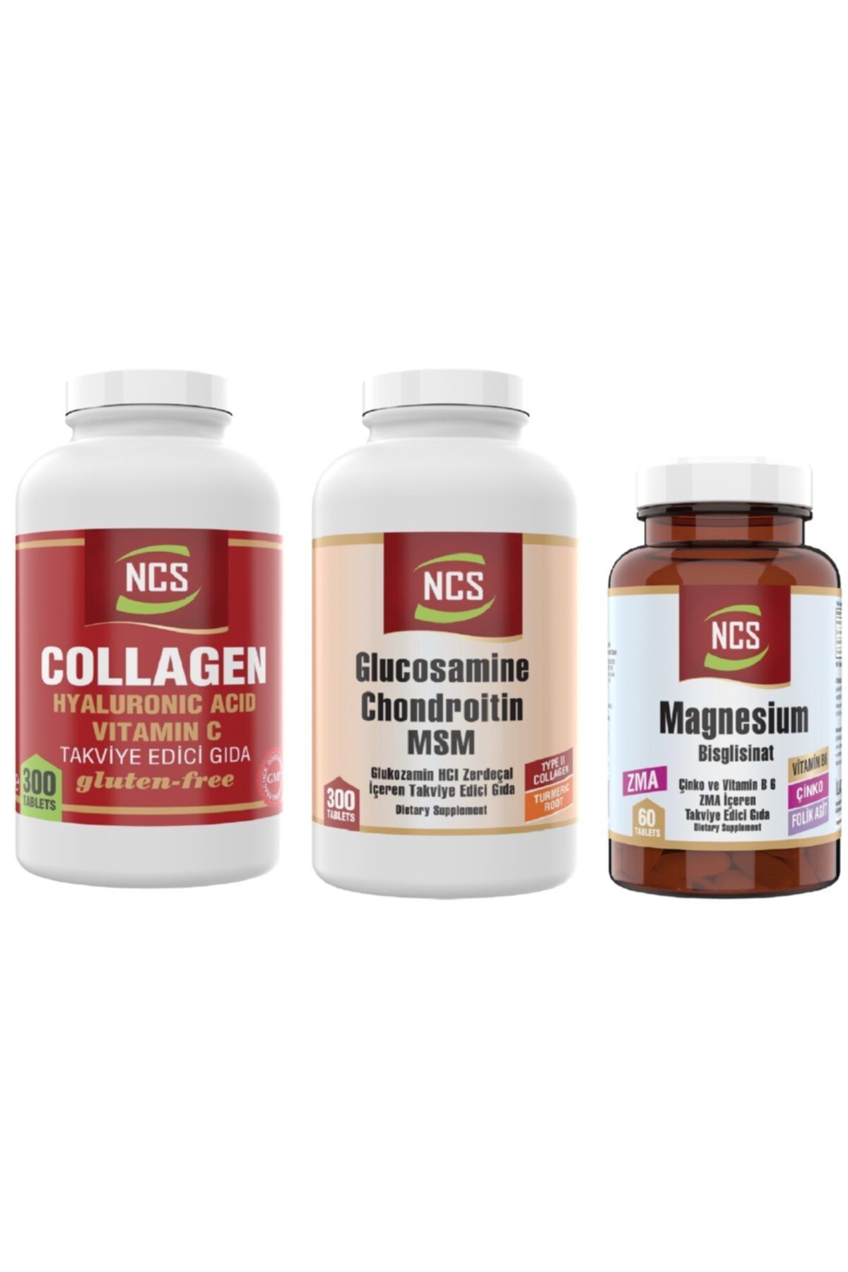 NCS Collagen Hyaluronic Acid 300 Tablet Glucosamine Chondroitin 300 Tablet Magnezyum Zma 60 Tablet