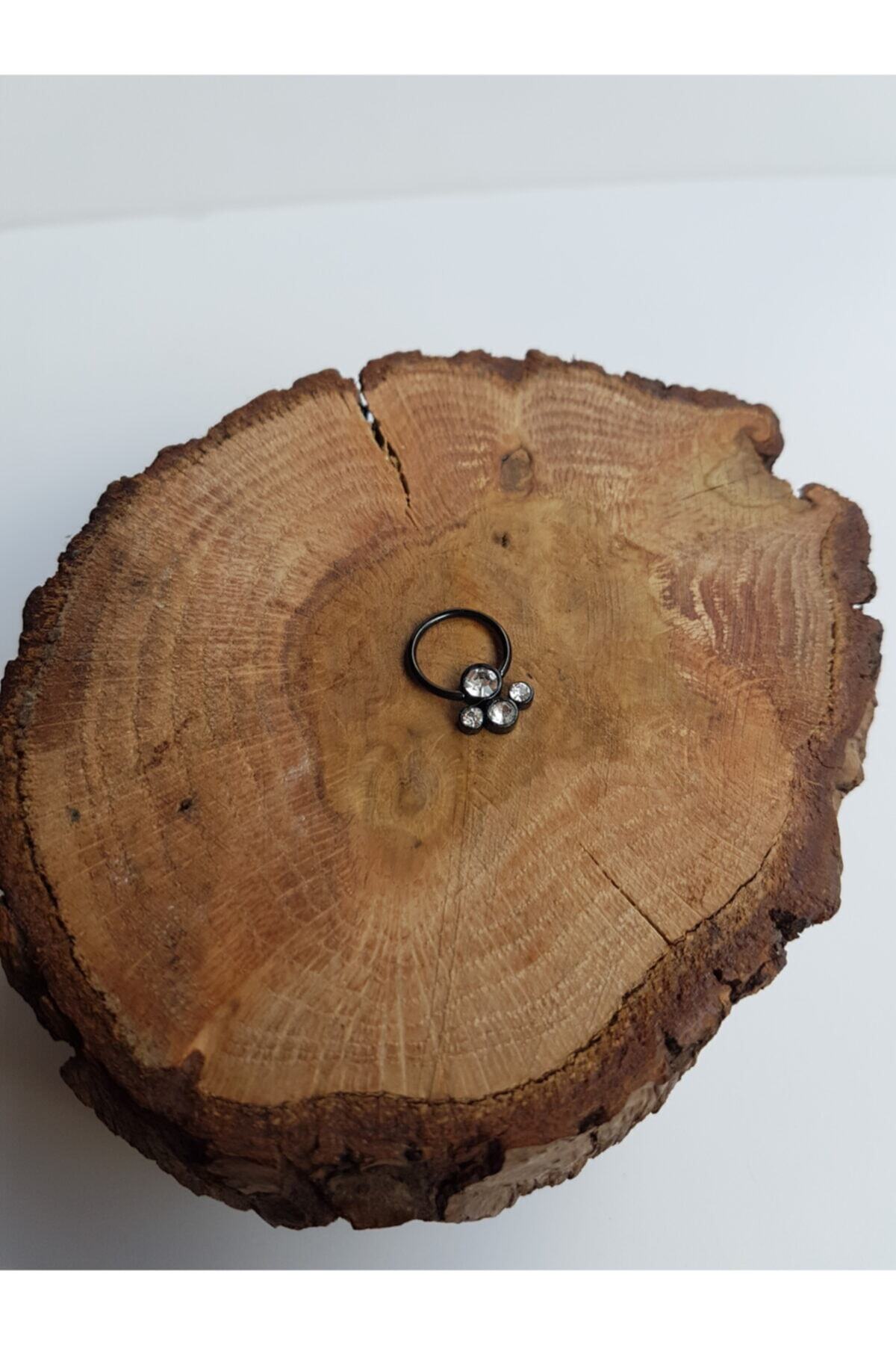 Karınca Piercing Pati Uçlu Siyah Kulak Halka Piercing Küpe Takı