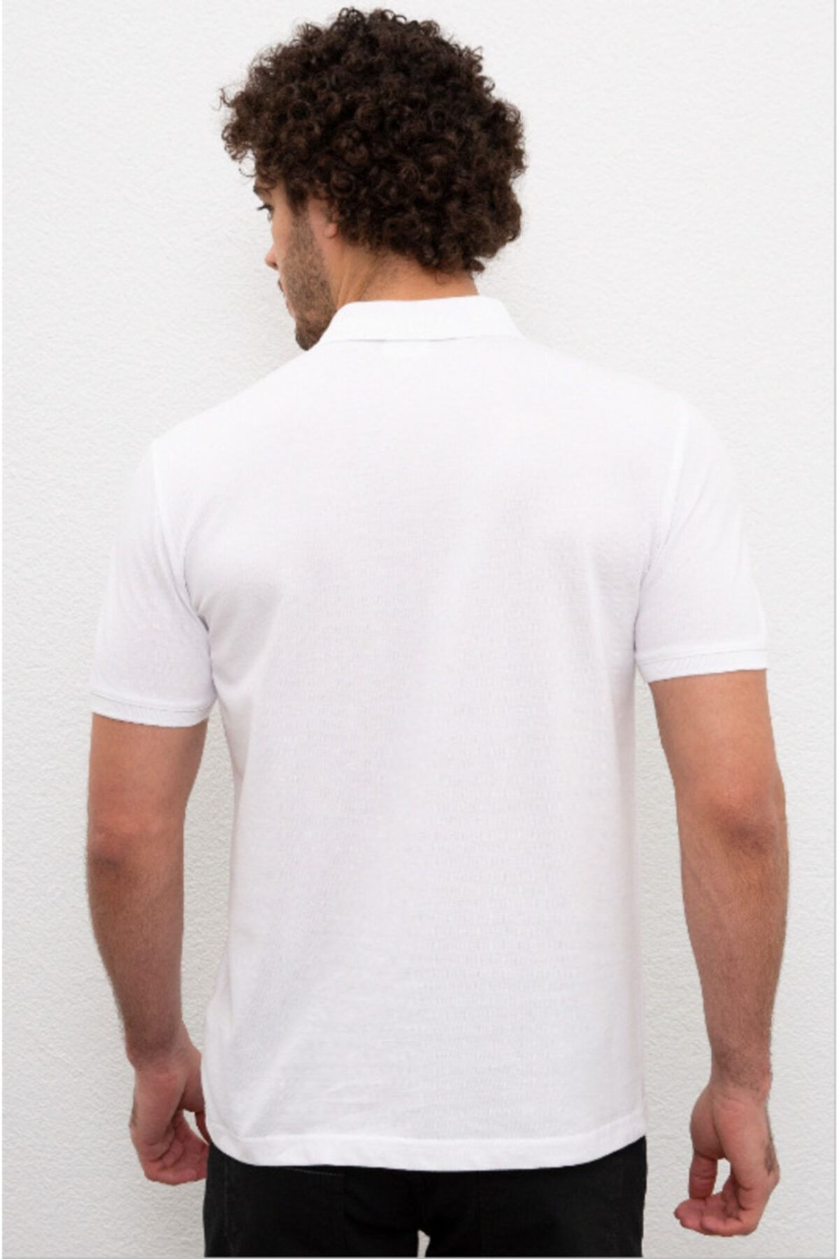Erkek Beyaz Polo Yaka T-shirt