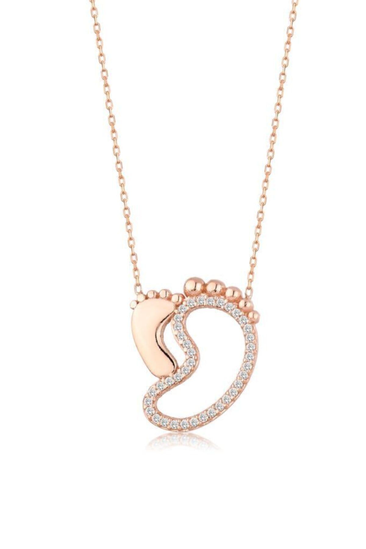 Mai Silver Kadın Rose 925 Gümüş Ayak İzi Kolye