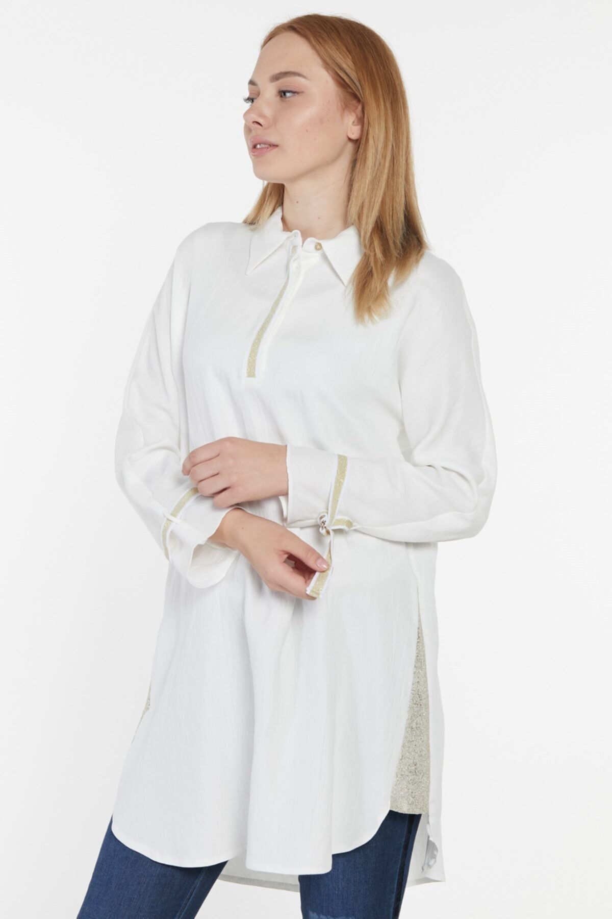 Kayra Kadın Ekru Tunik  Ka-b9-21317-35
