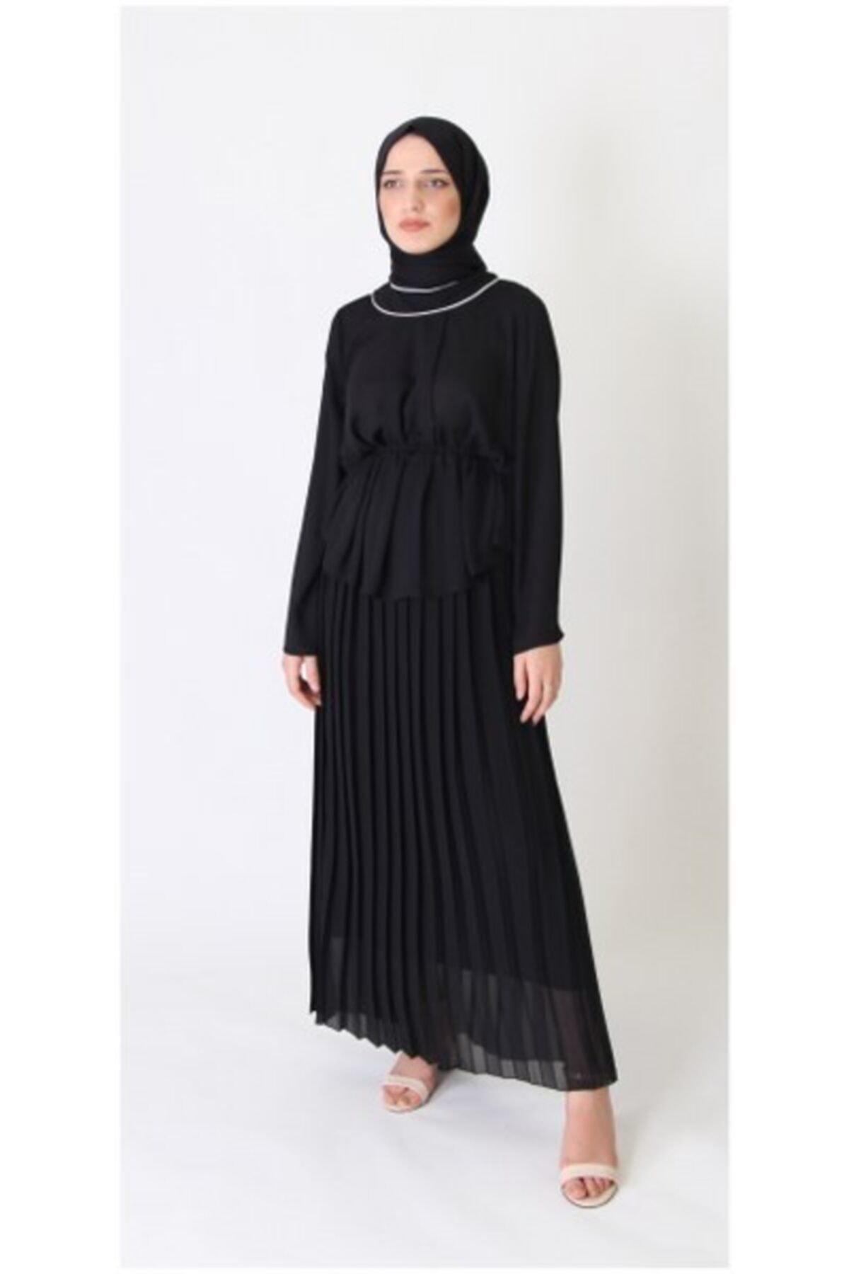 Essah Moda Kadın Siyah Şifon Belden Bağlamalı Şık Bluz - Be000077