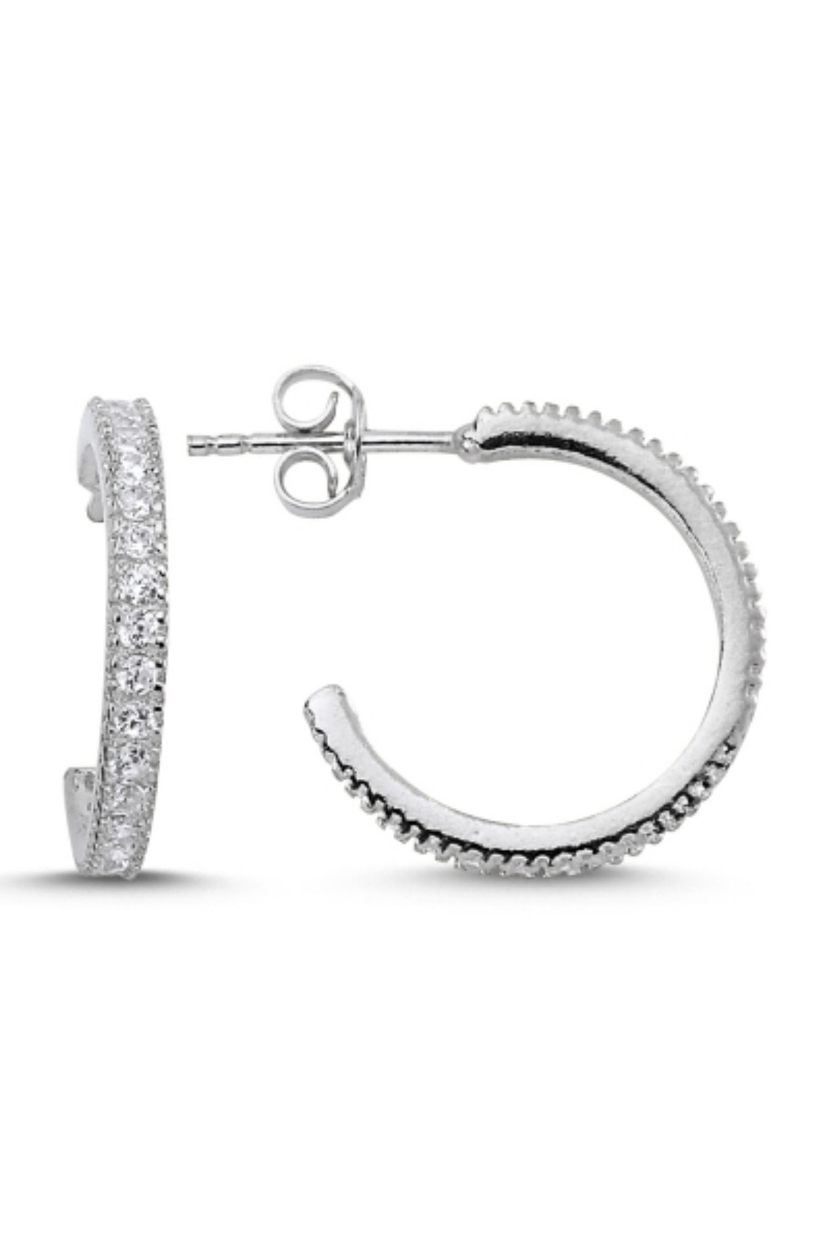 Crystal Diamond Zirconia Işıklı Kutuda Labaratuvar Pırlantası 15 Mm Halka Küpe