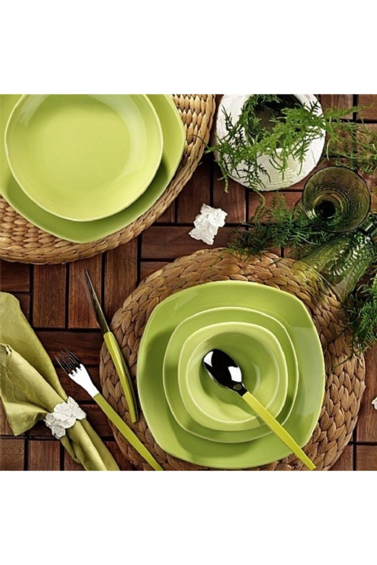 Kutahya Porselen Yesil 24 Parca Prizma Yemek Takimi Trendyol