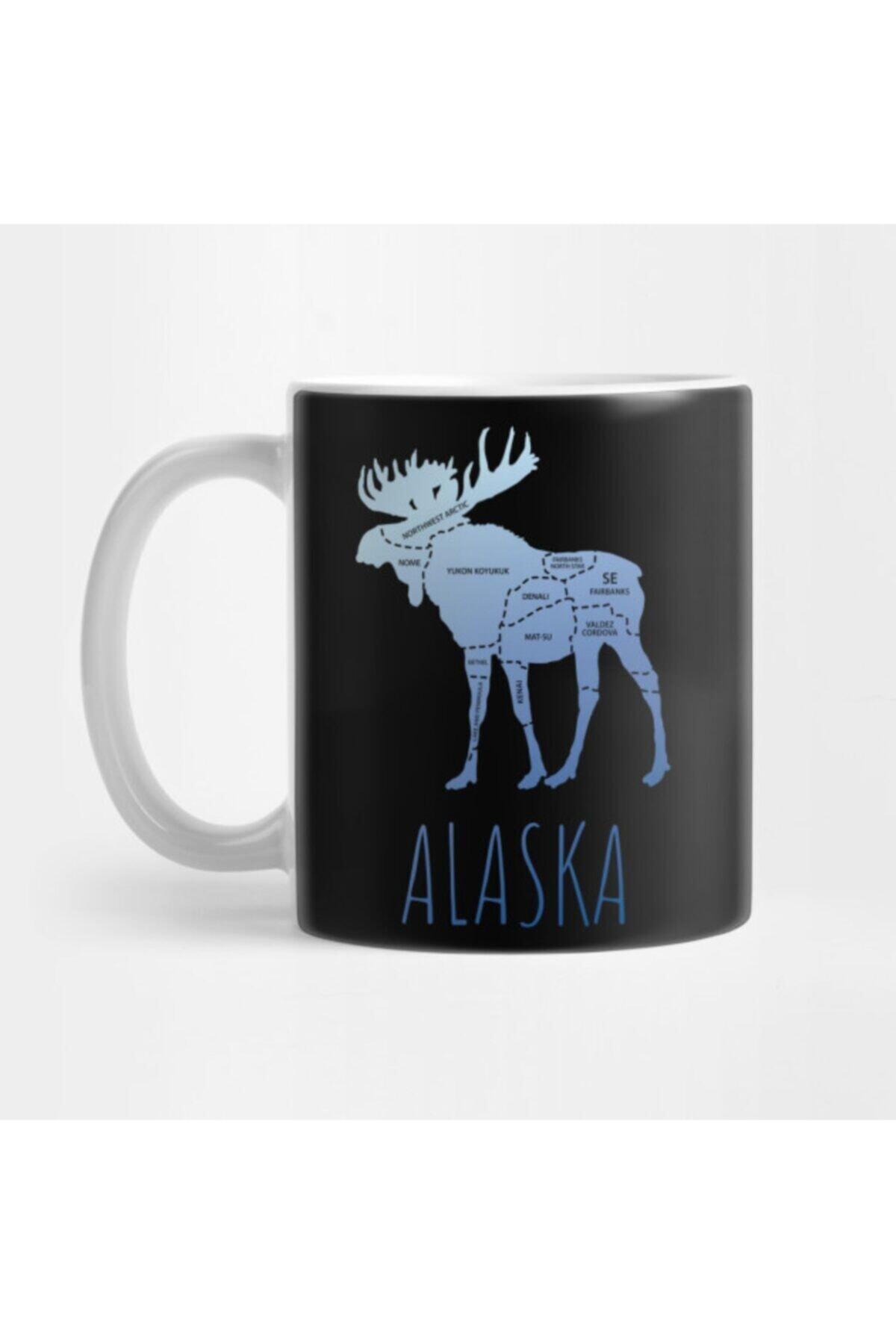 TatFast Alaska Map Horned Deer Long Winter Frozen Largest State Usa Design Gift Idea Kupa