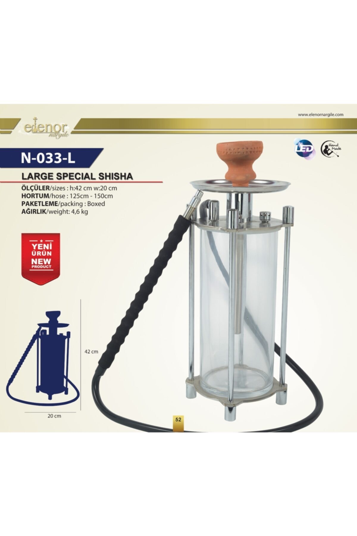 ELENOR N-033-L MASAÜSTÜ NARGİLE TAKIMI