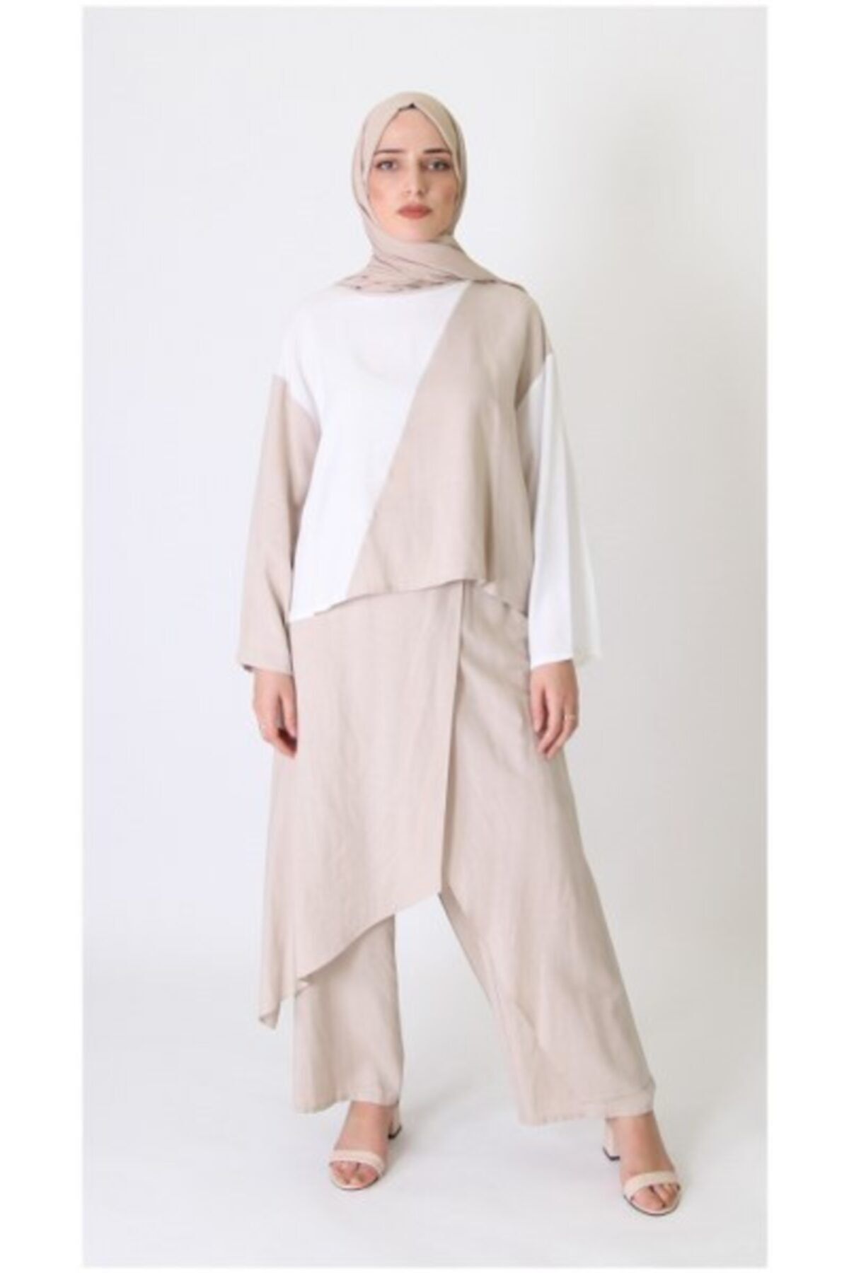 Essah Moda Kadın Ekru Etekli Pantolon - Be000121