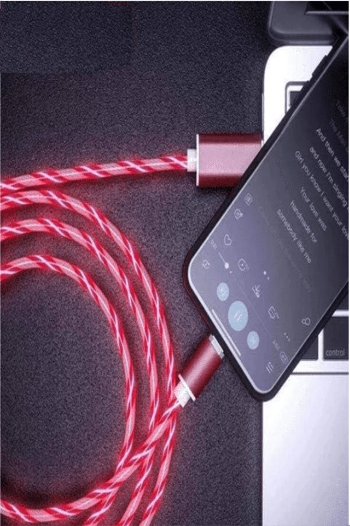 Hazeki Type-c Giriş Samsung Huawei Oppo Xiaomi Işıklı Hızlı Şarj Kablosu