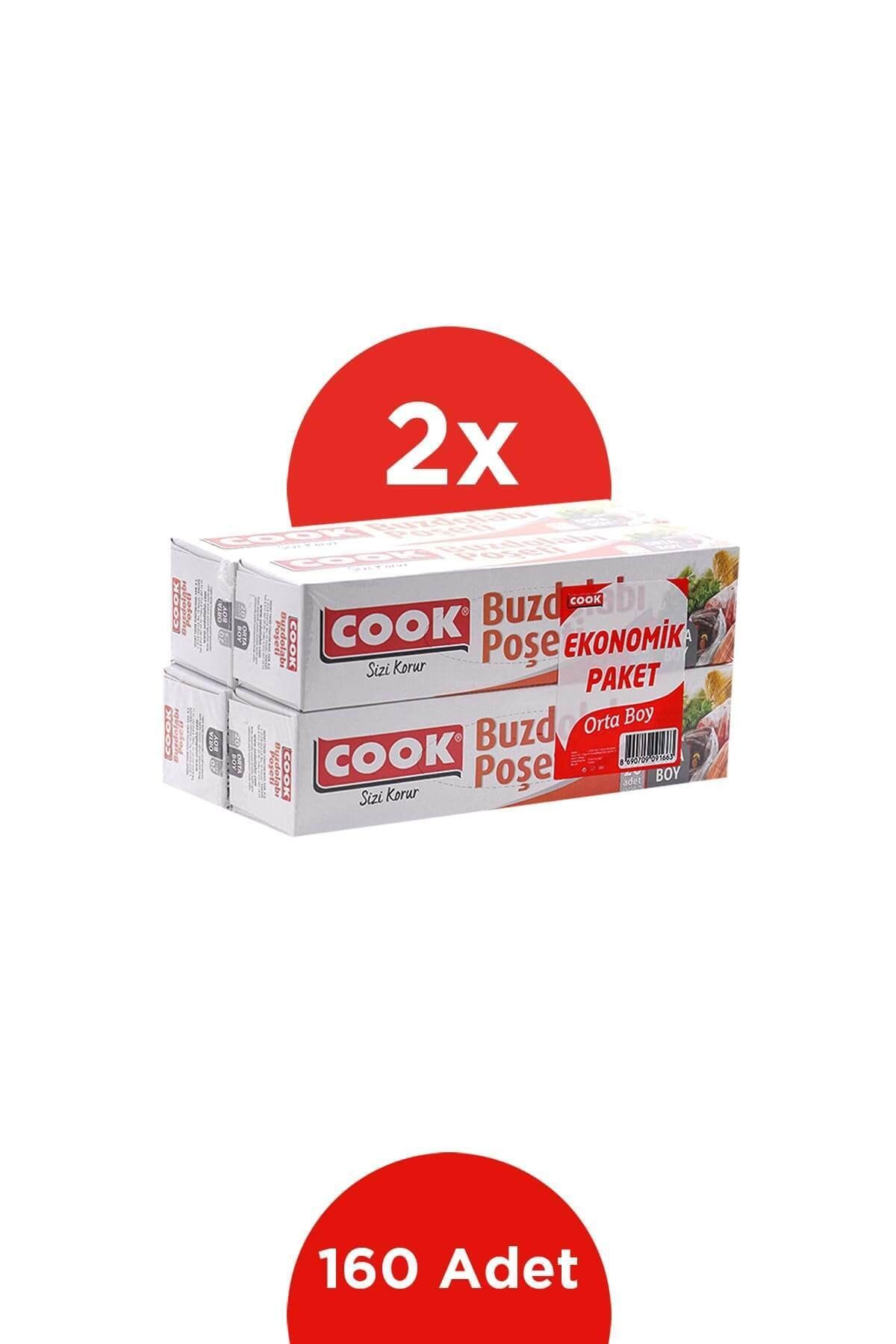 COOK Buzdolabı Poşeti 3+1 Orta Boy 24x38 CM Ekonomik 2'li Paket