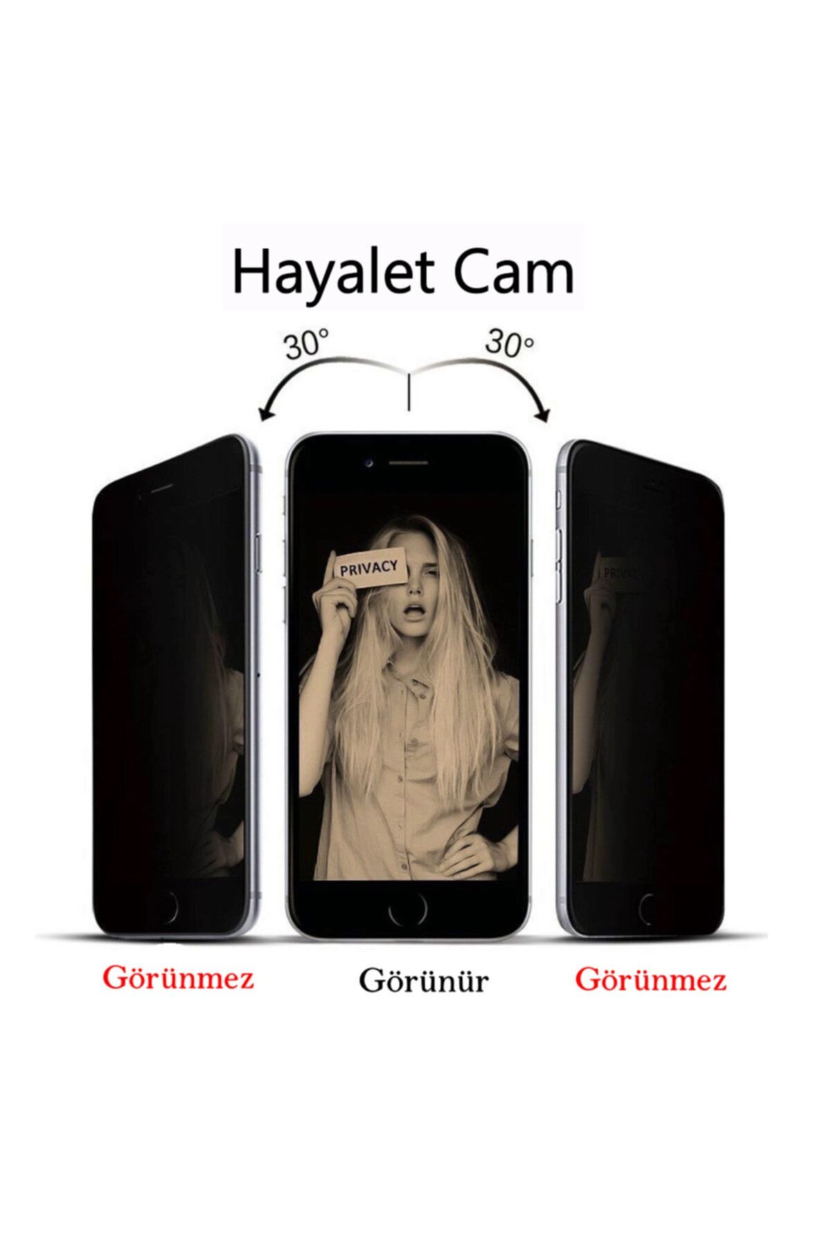 Telefon Aksesuarları Iphone 6 Plus/ 6s Plus Gizli Hayalet 5d Tam Kaplayan Kırılmaz Cam ( Beyaz )