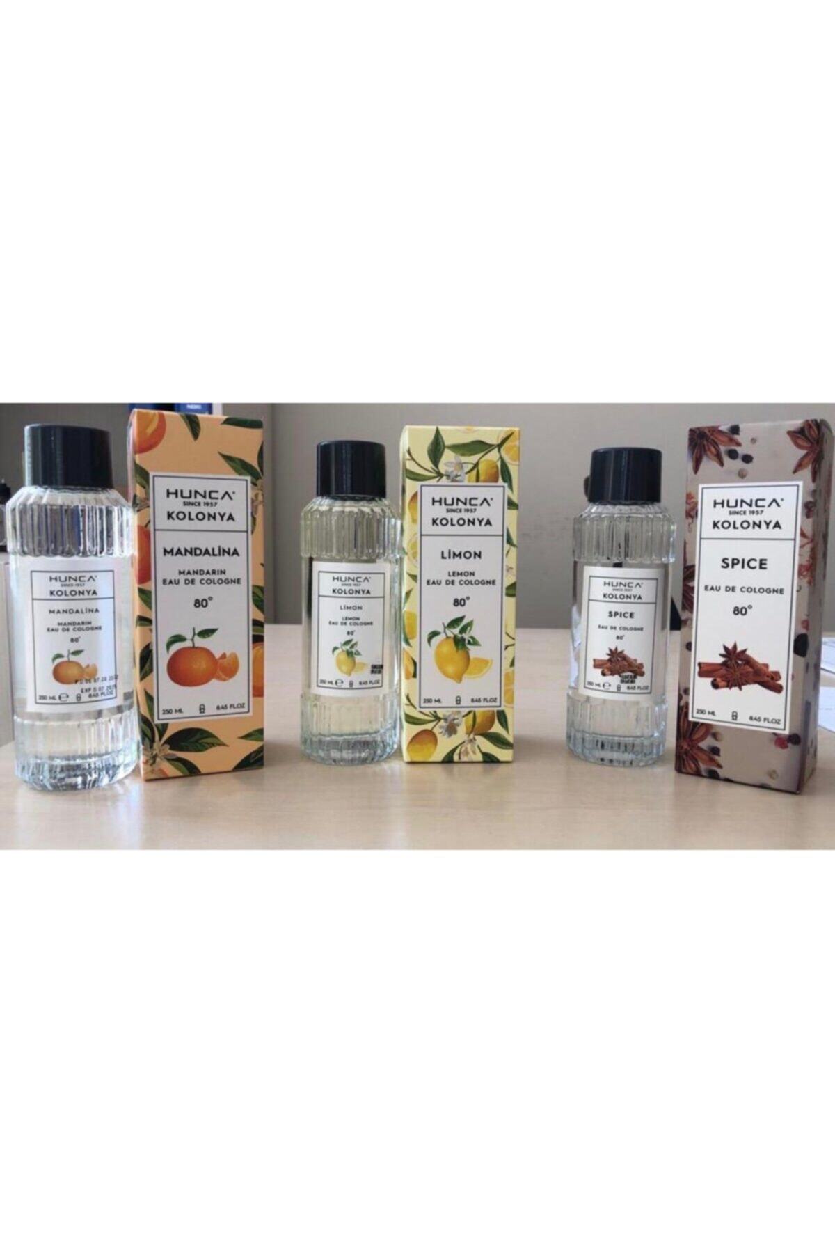 Huncalife Hunca Kolonya Cam Şişe 250 Ml ( Limon - Mandalina - Spice)