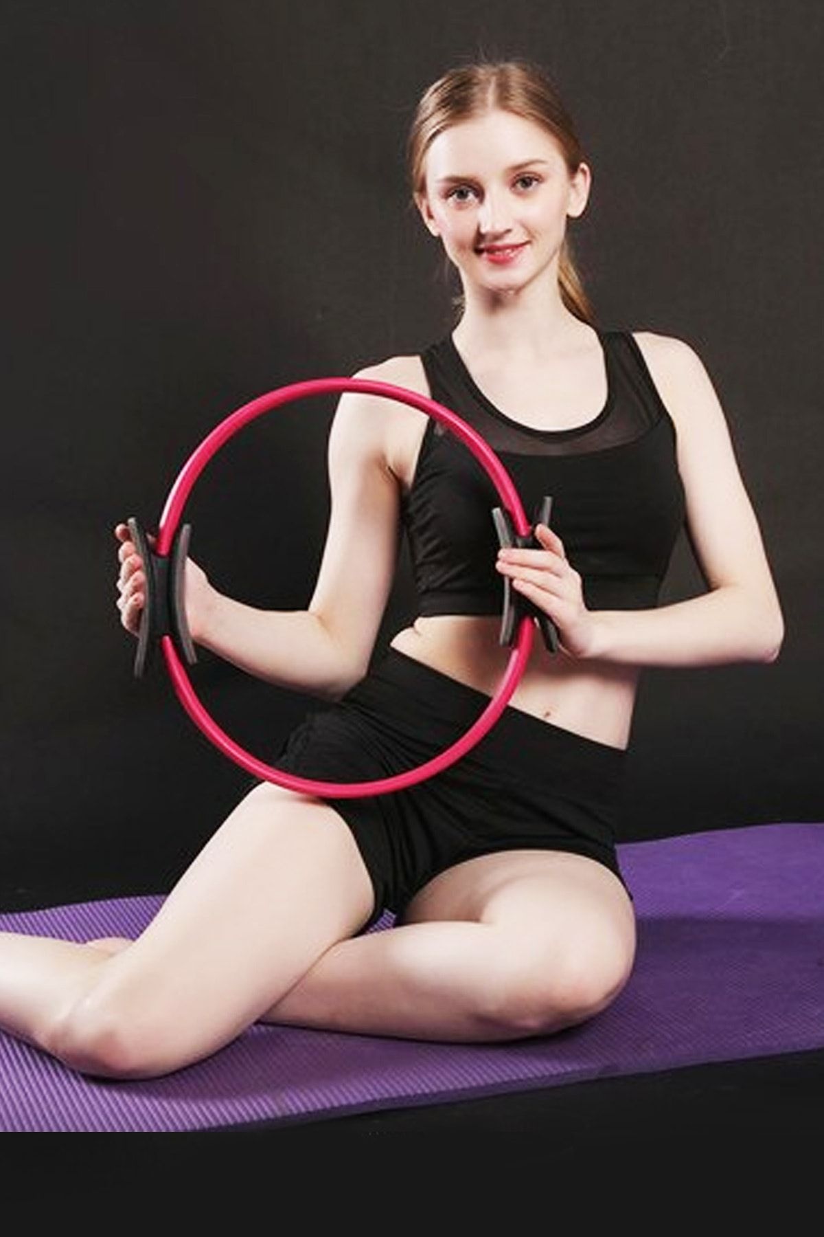 Jet 40 Cm Pilates Çemberi Deluxe Tutamaçlı Plates Ring Circle Egzersiz Cemberi Pembe