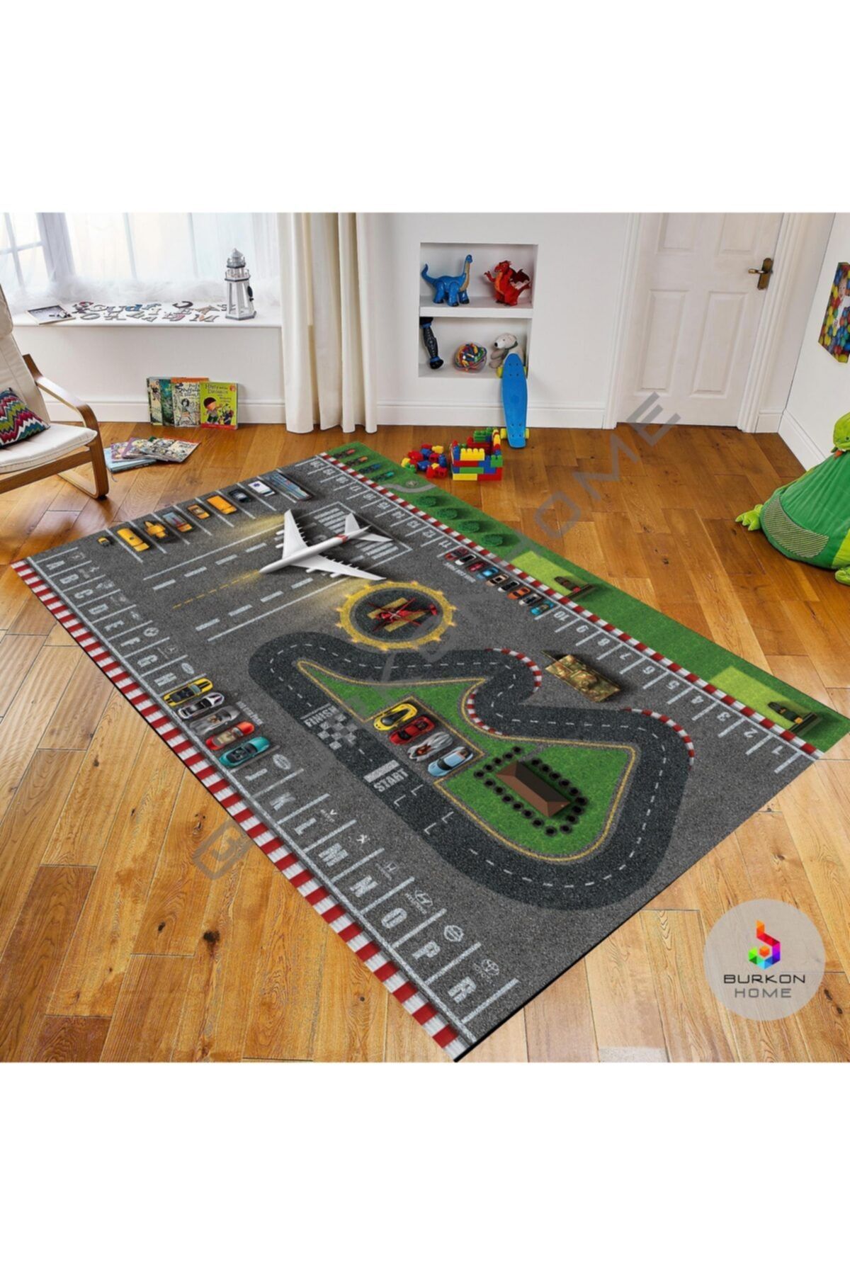 BKkids Çocuk Araba Uçak Yol Aktivite Halı