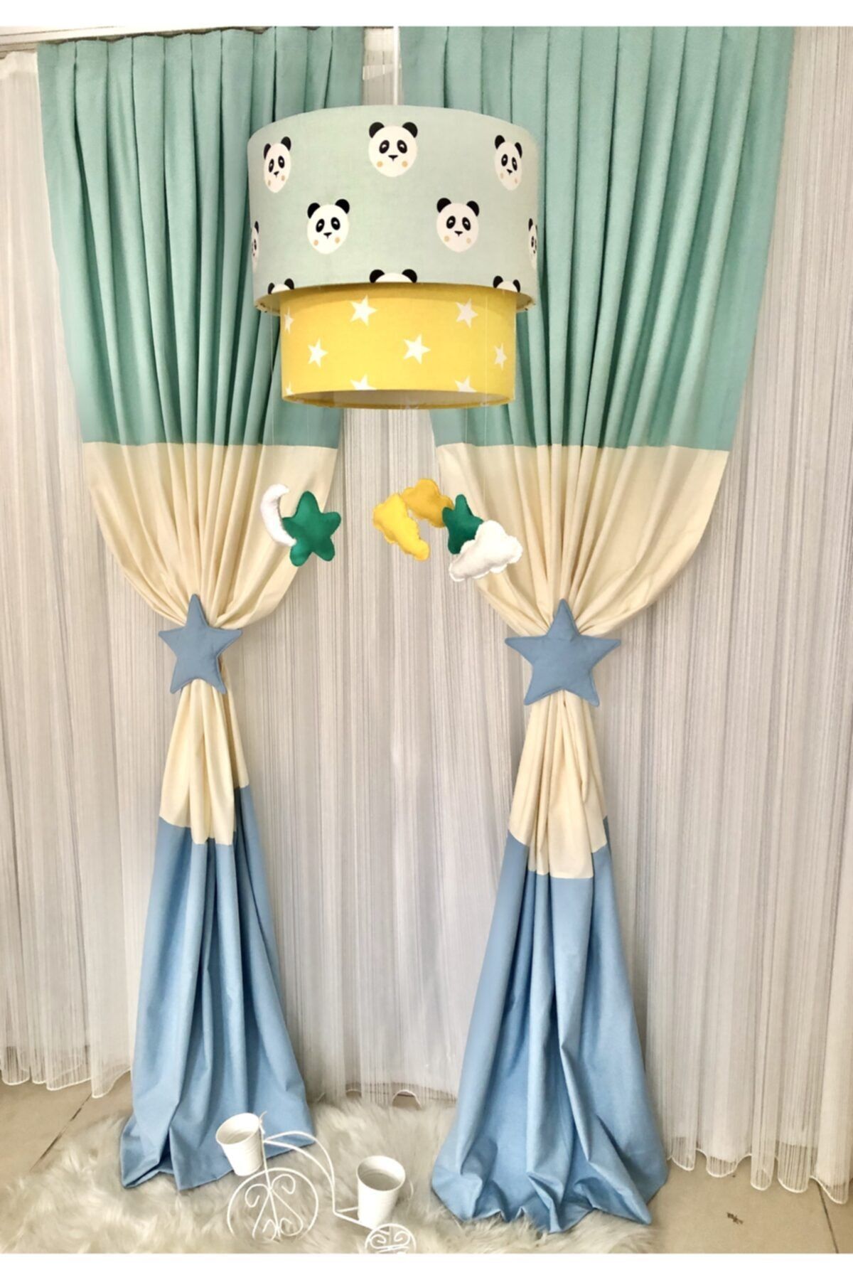 mofybabyhome Çift Katlı Çocuk Odası Avizesi Ve Fon Perde