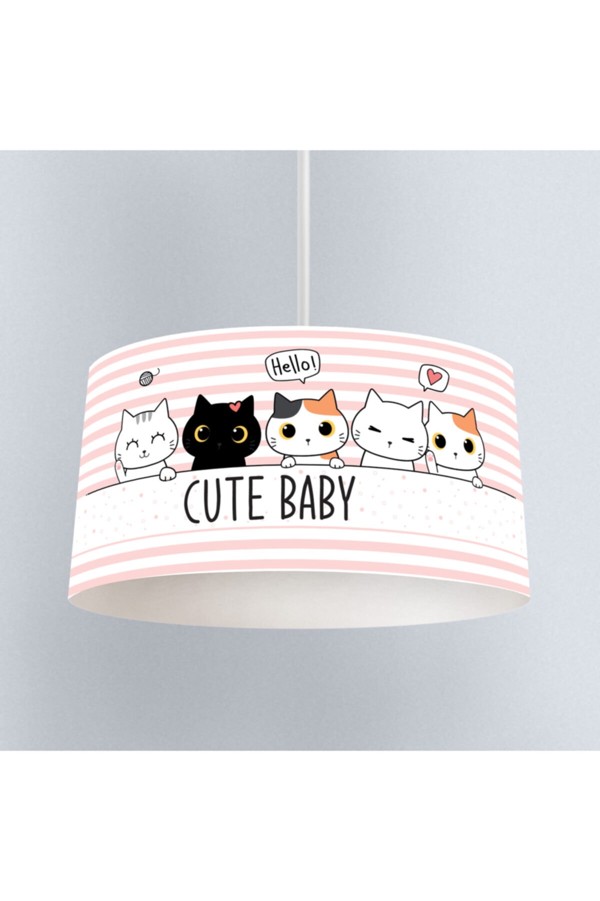 instababyrooms Çocuk Odası Sarkıt Avize Sevimli Kedicikler Desenli - Abajur Avize