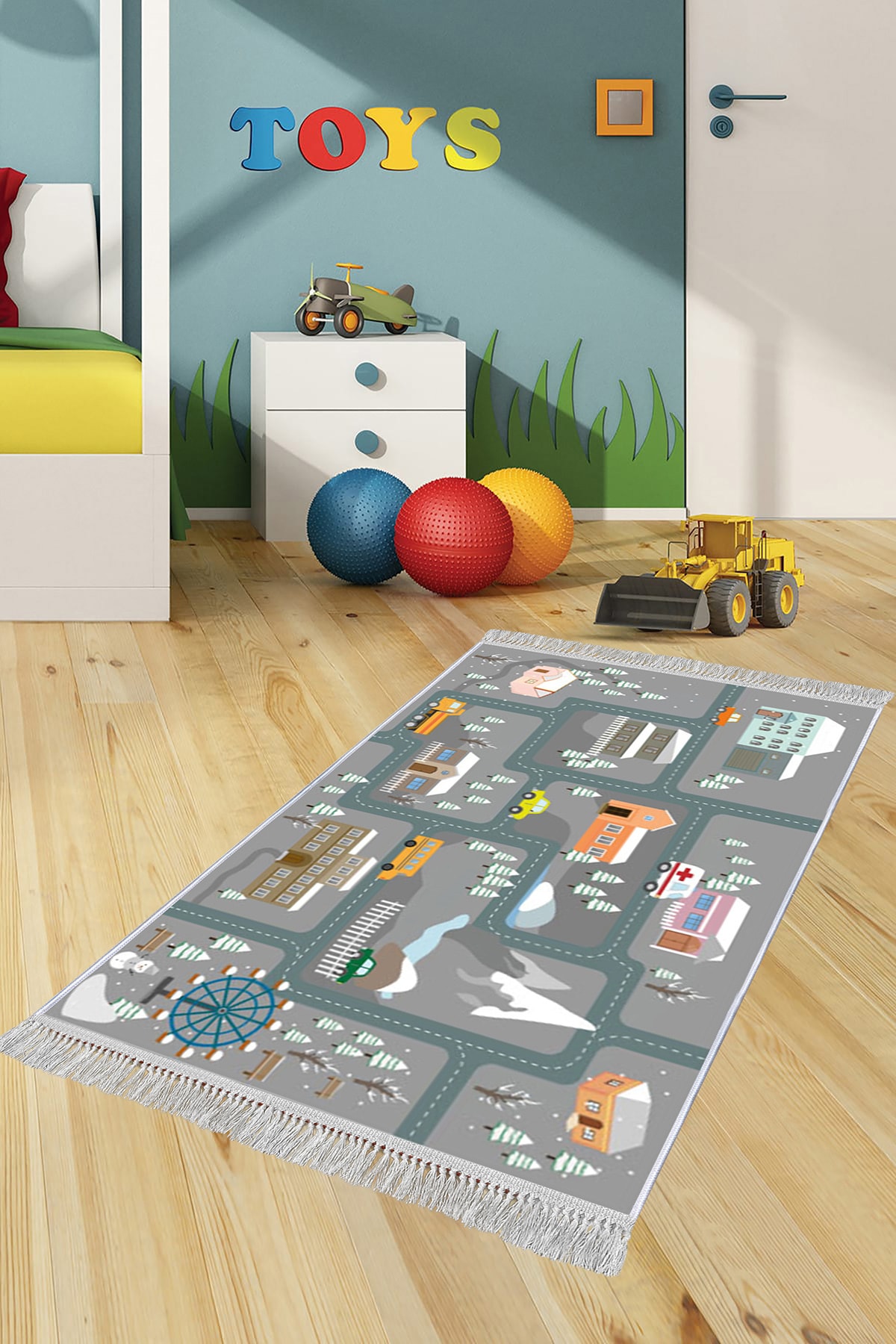 Homefesto Dekoratif Özel Tasarım %100 Şönil Kumaş Dokuma Taban Yumuşak Dokulu Modern Çocuk Halısı