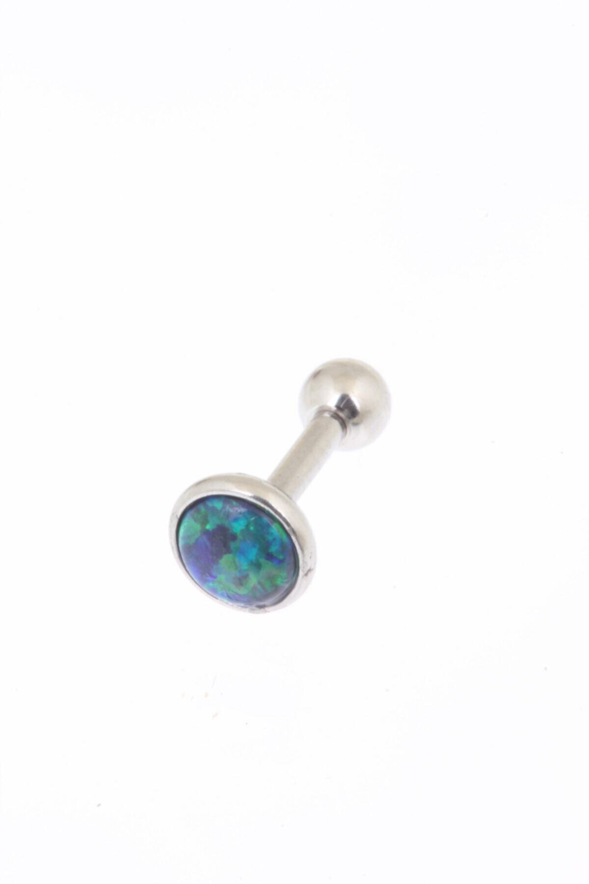 depozoom Cerrahi Çelik Opak Taşlı Top 4.5mm Bar 6mm Tragus Kıkırdak Piercing